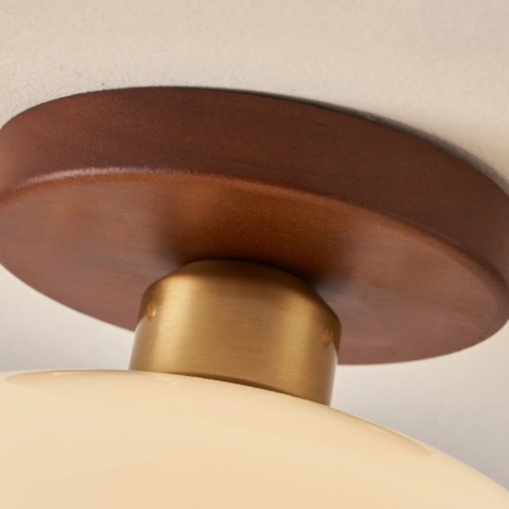 Franse Bauhaus creme plafondlamp