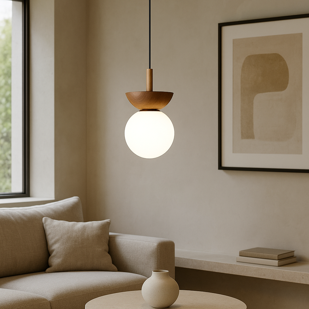 Japandi Wooden Pendant Light