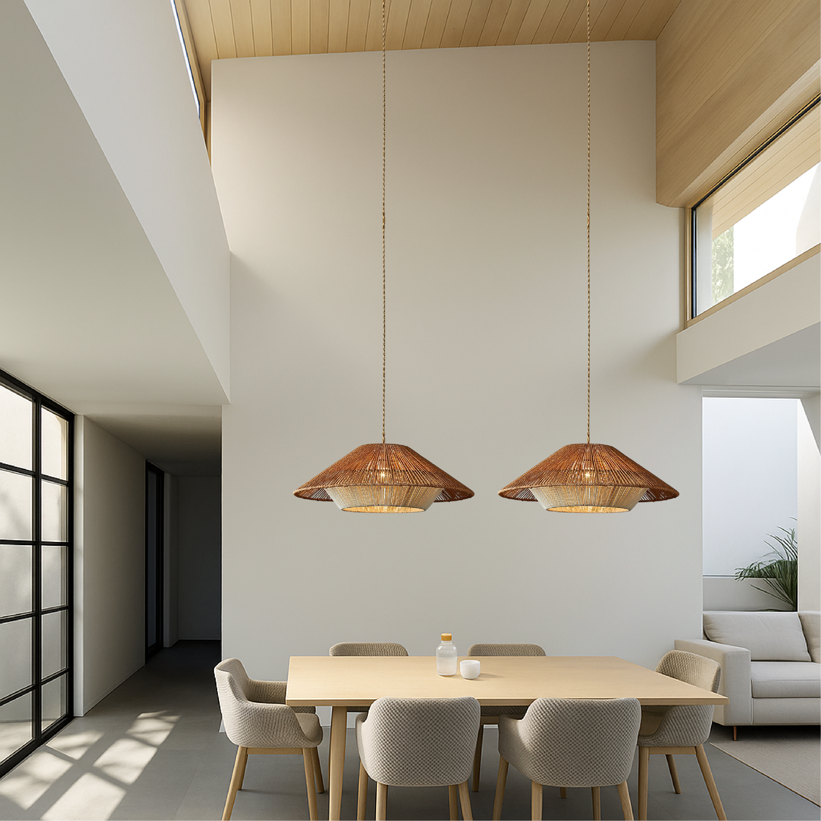 Bamboo Woven Pendant Light
