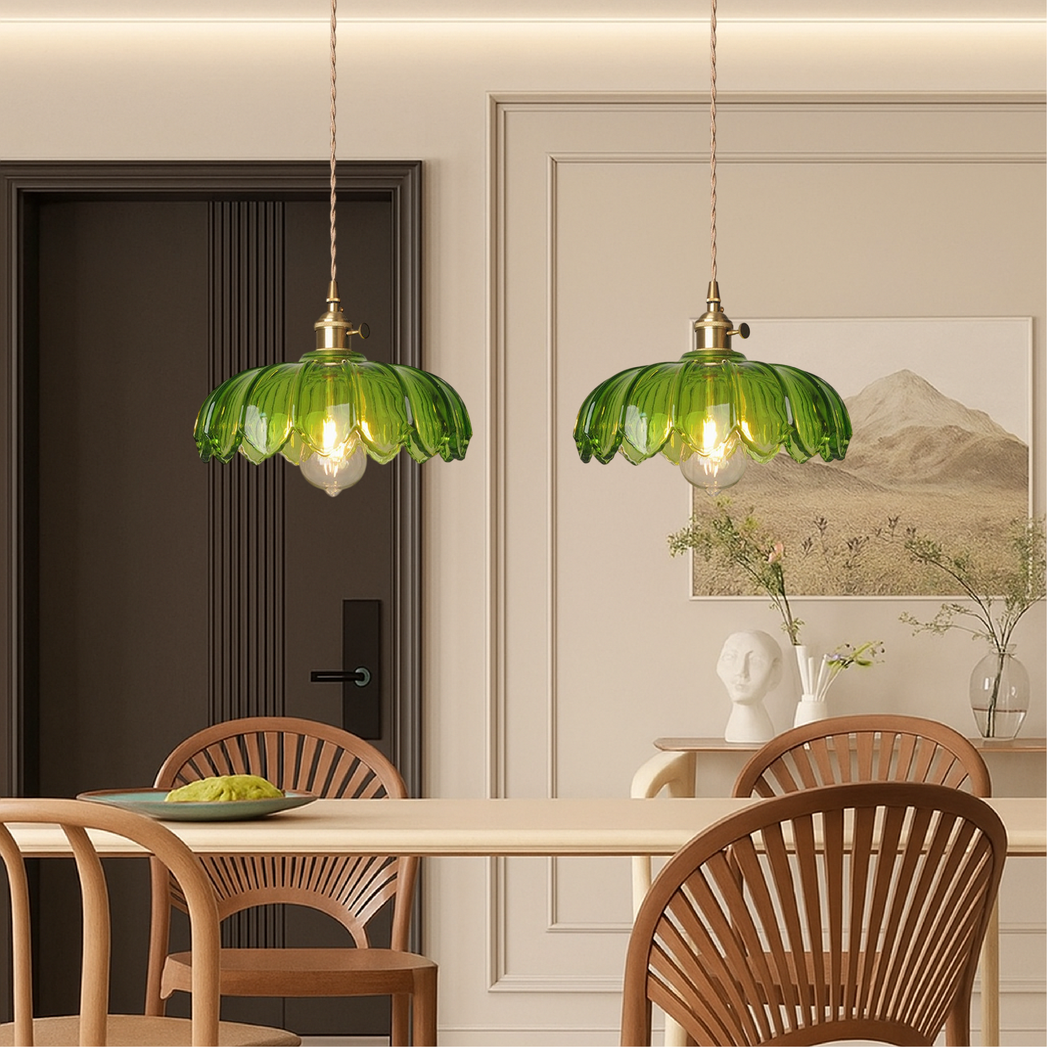Glass Flower Pendant Light