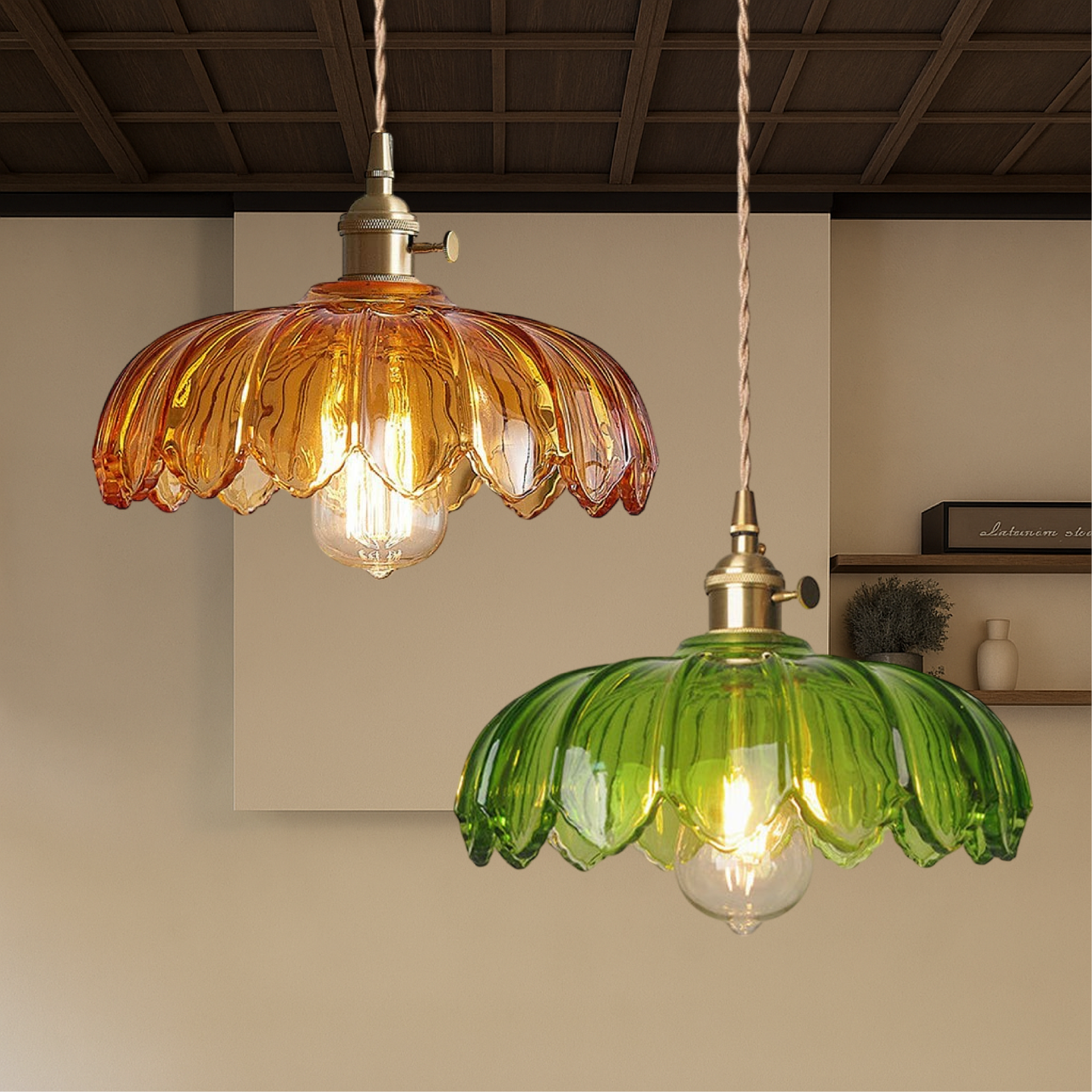Glass Flower Pendant Light