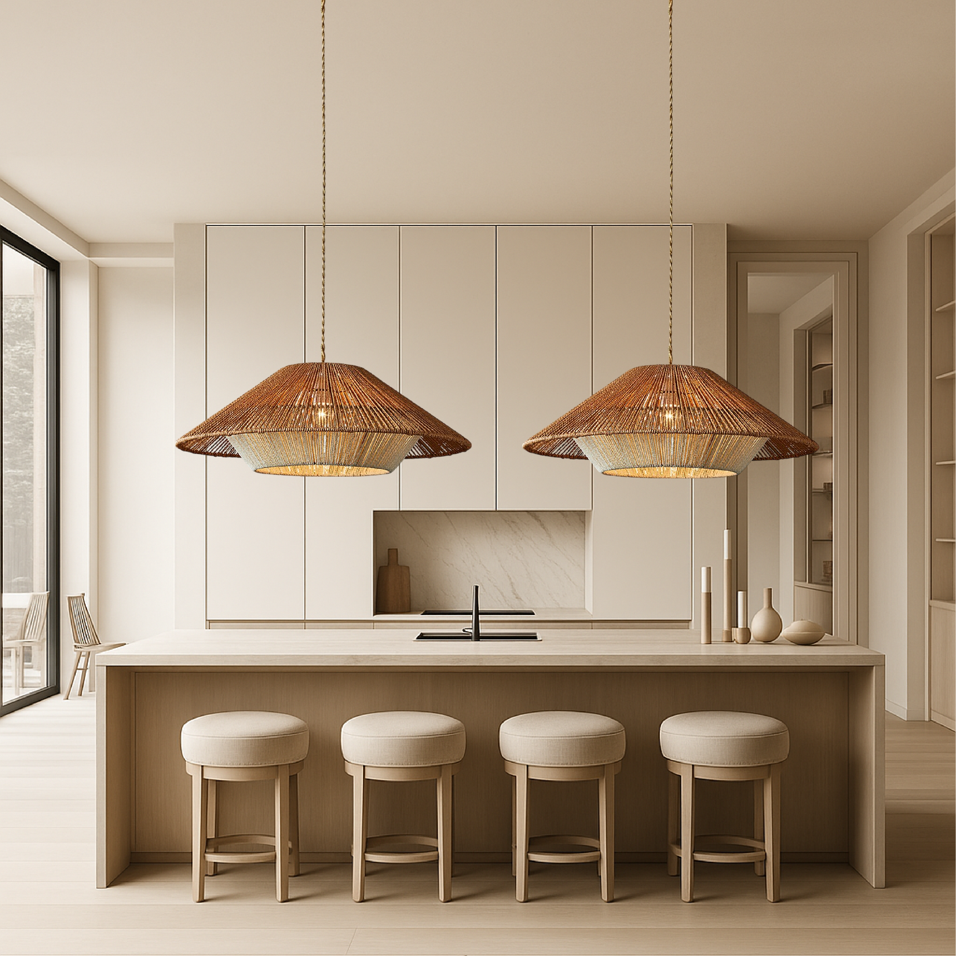 Bamboo Woven Pendant Light