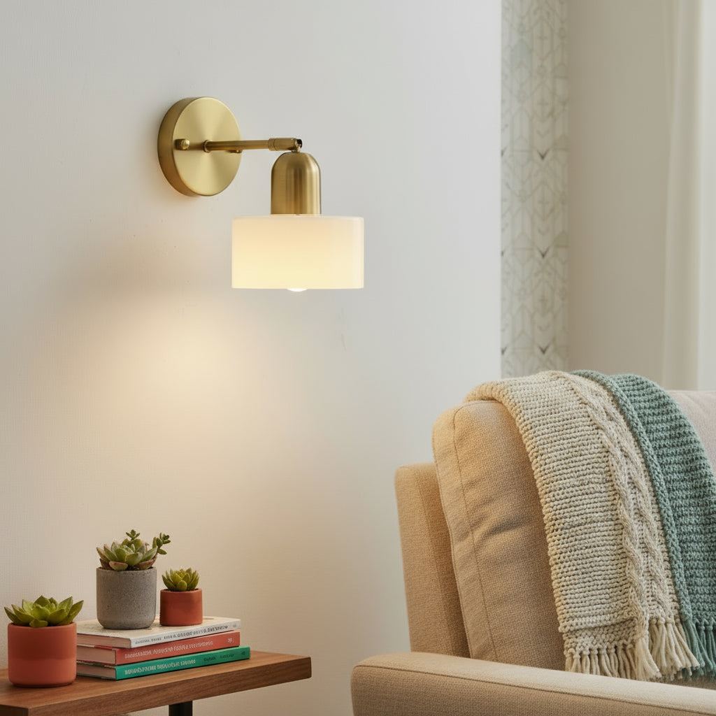 Colored Glass Bauhaus Wall Light