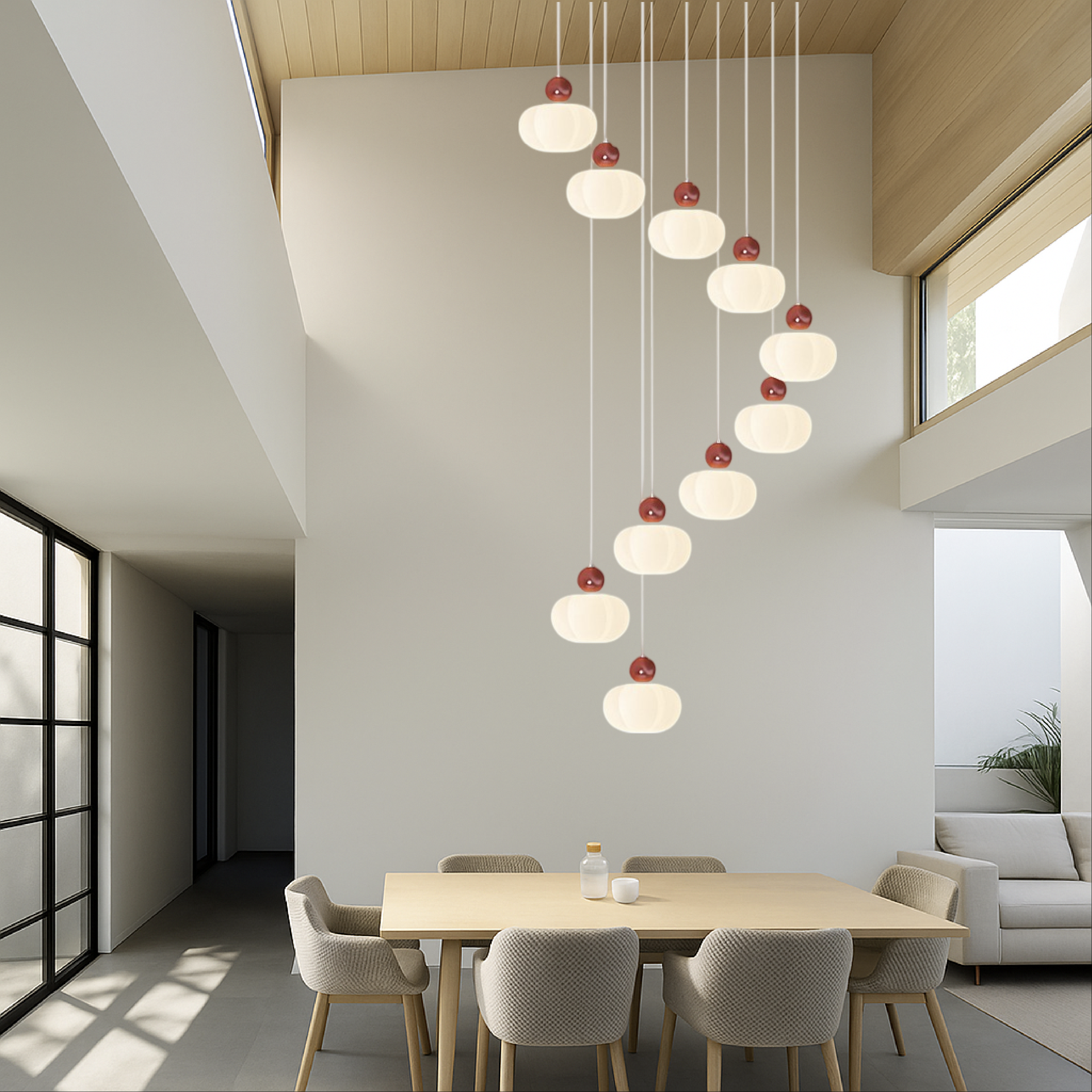 Art Deco Cream Staircase Chandelier