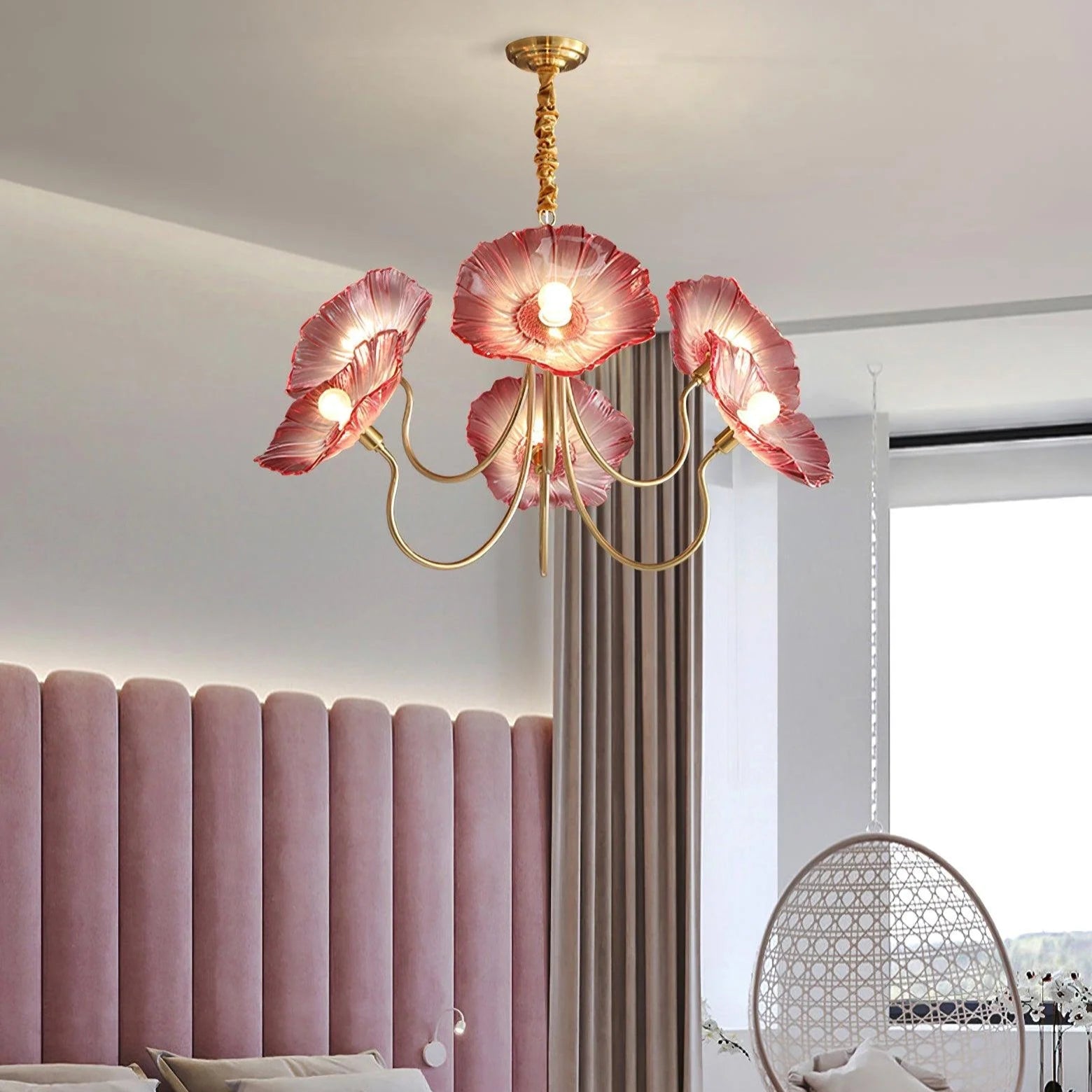 Lotus Glass Leaf Chandelier