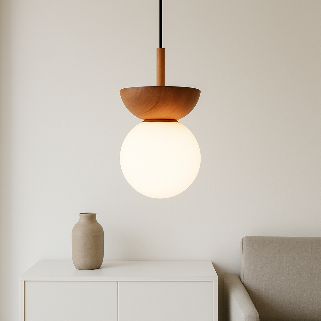 Japandi Wooden Pendant Light