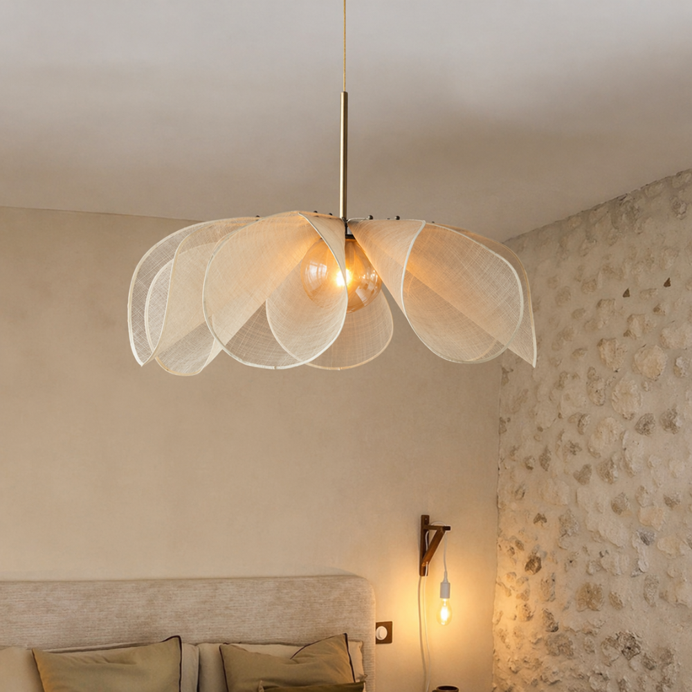 Lampa wisząca z tkaniny w stylu vintage