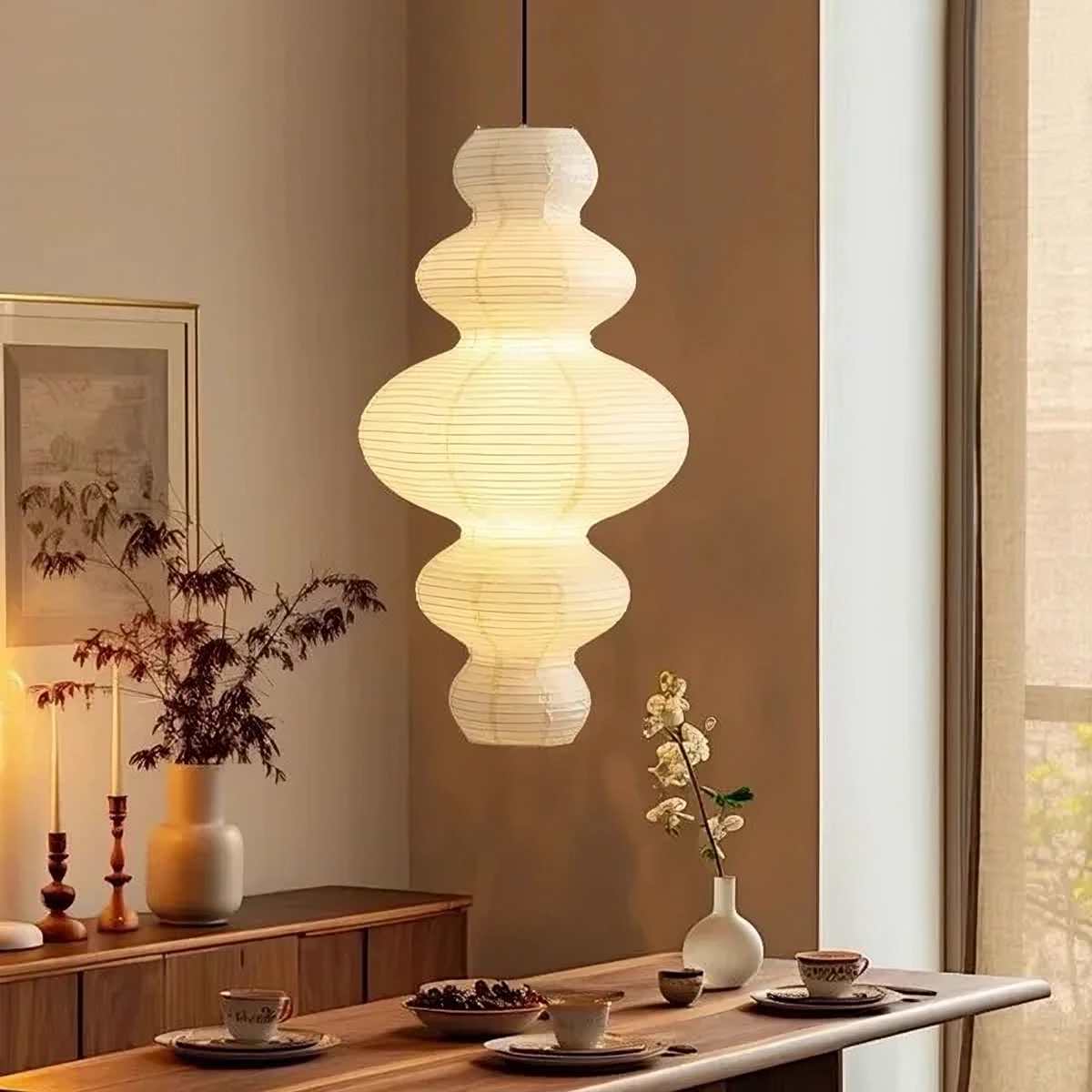 Multilayer Rice Paper Pendant Light