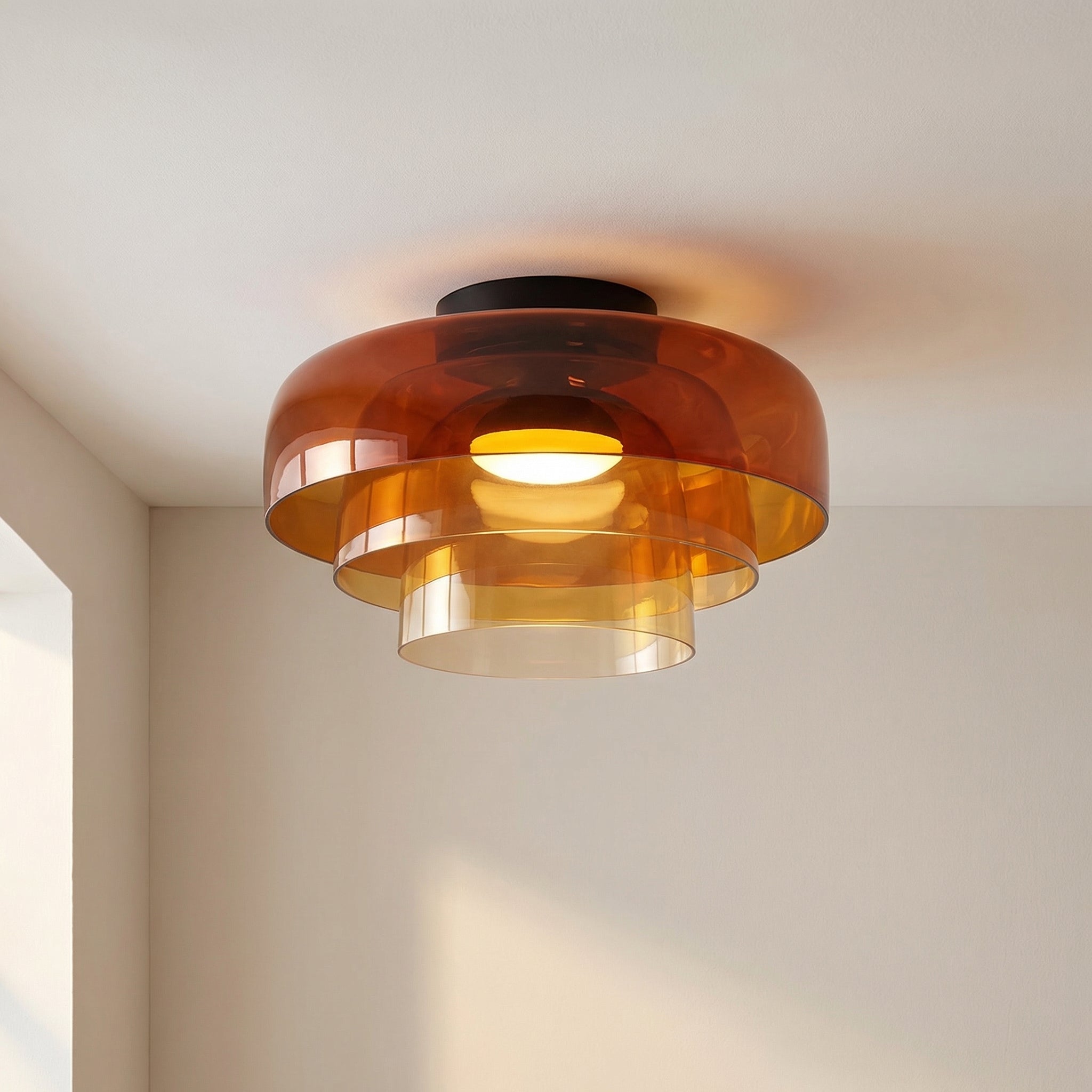 Lampada da soffitto a strati in vetro Nordic Bauhaus