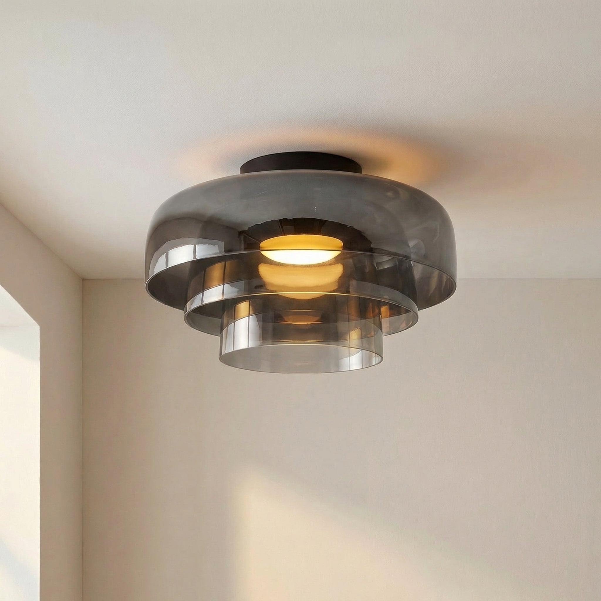 Lampada da soffitto a strati in vetro Nordic Bauhaus