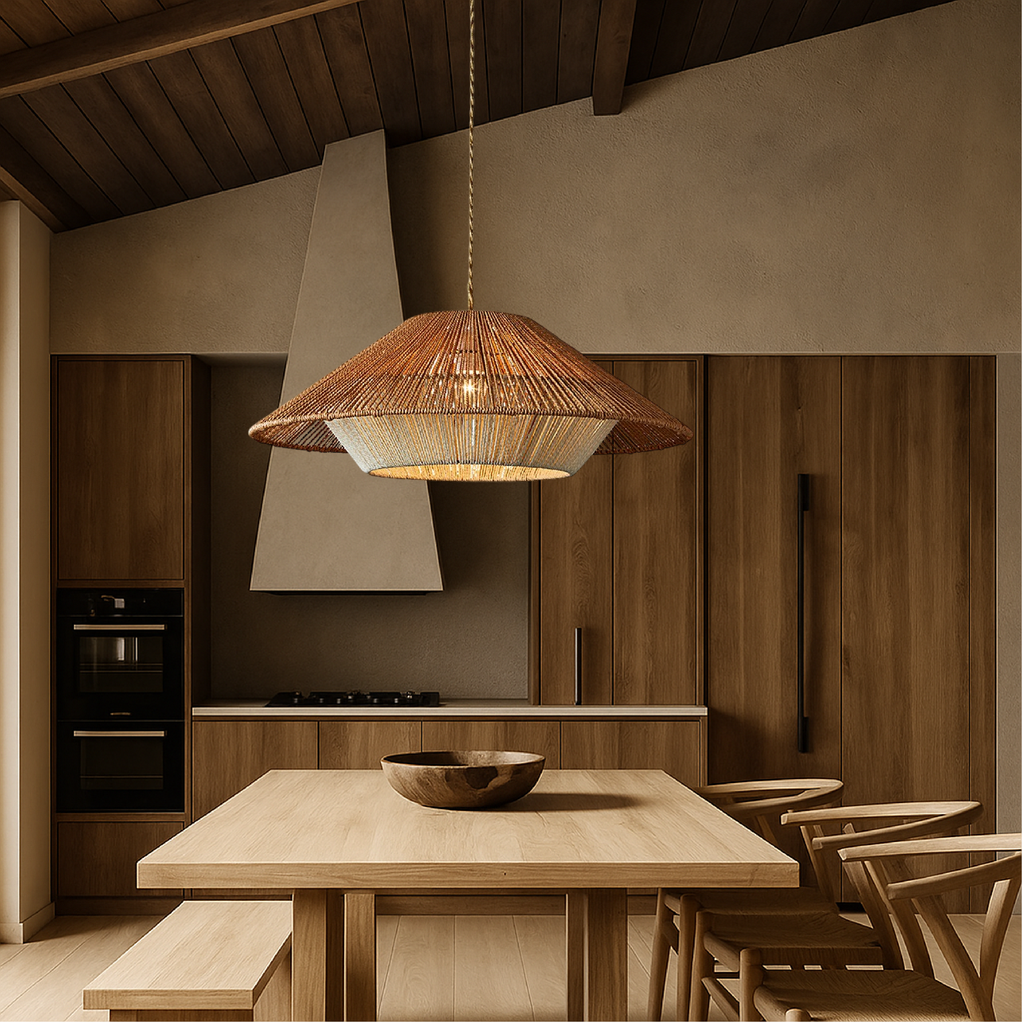 Bamboo Woven Pendant Light