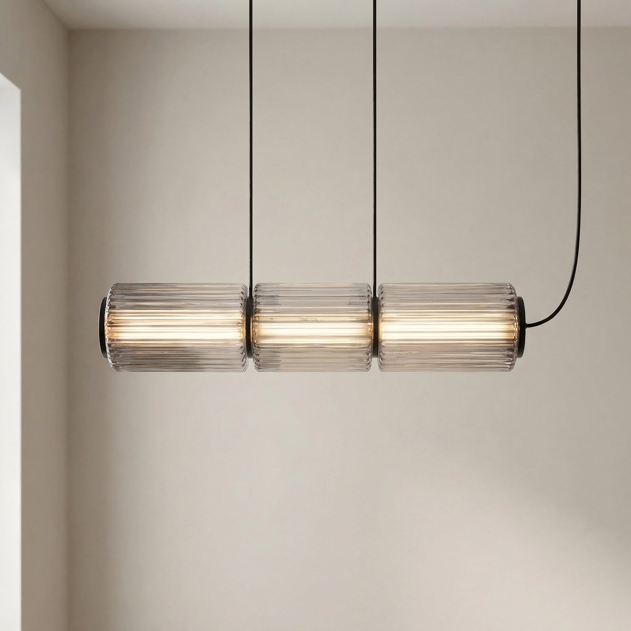 Zylinder Glas Pendelleuchte