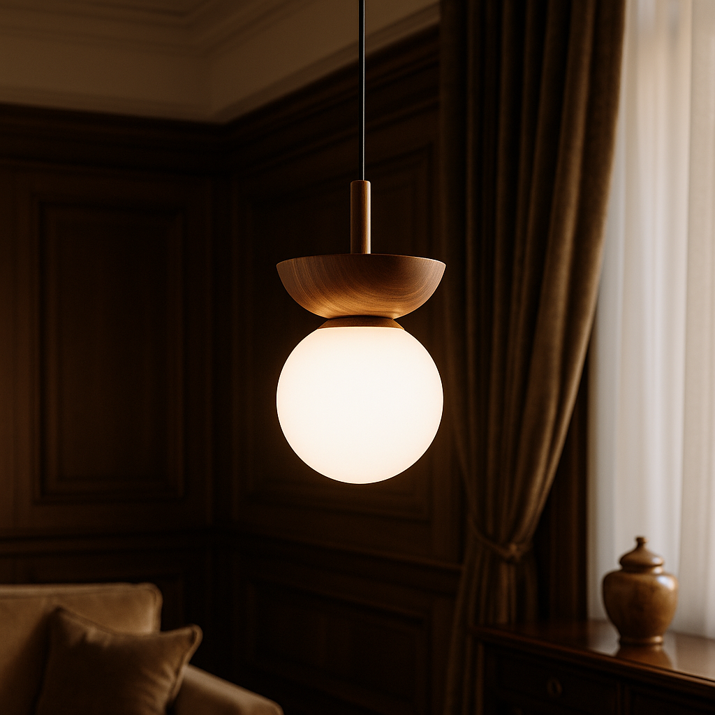 Japandi Wooden Pendant Light