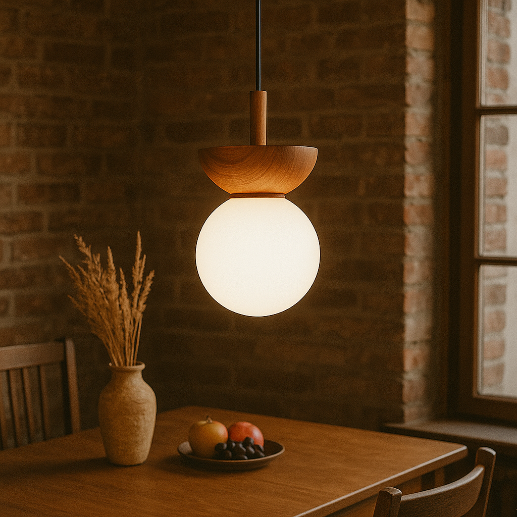 Japandi Wooden Pendant Light