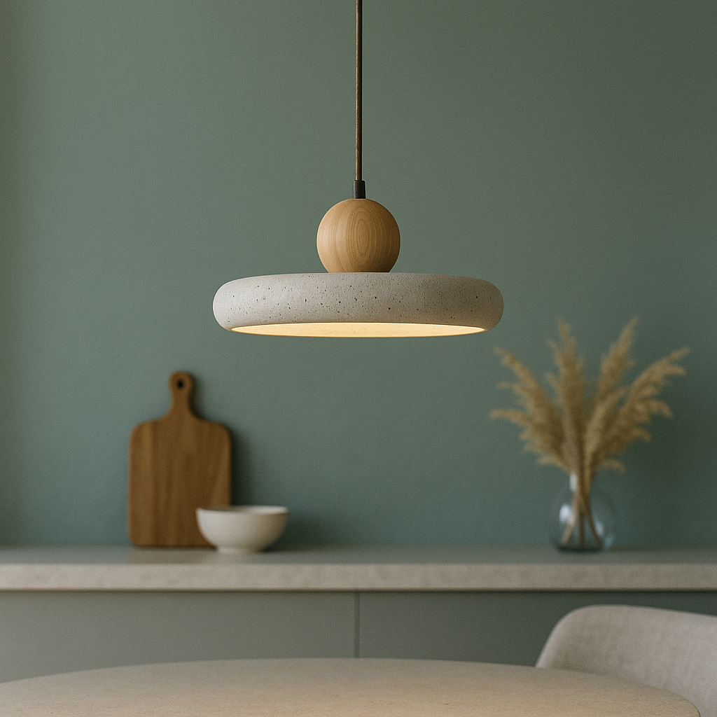 Travertine Wood Pendant Light