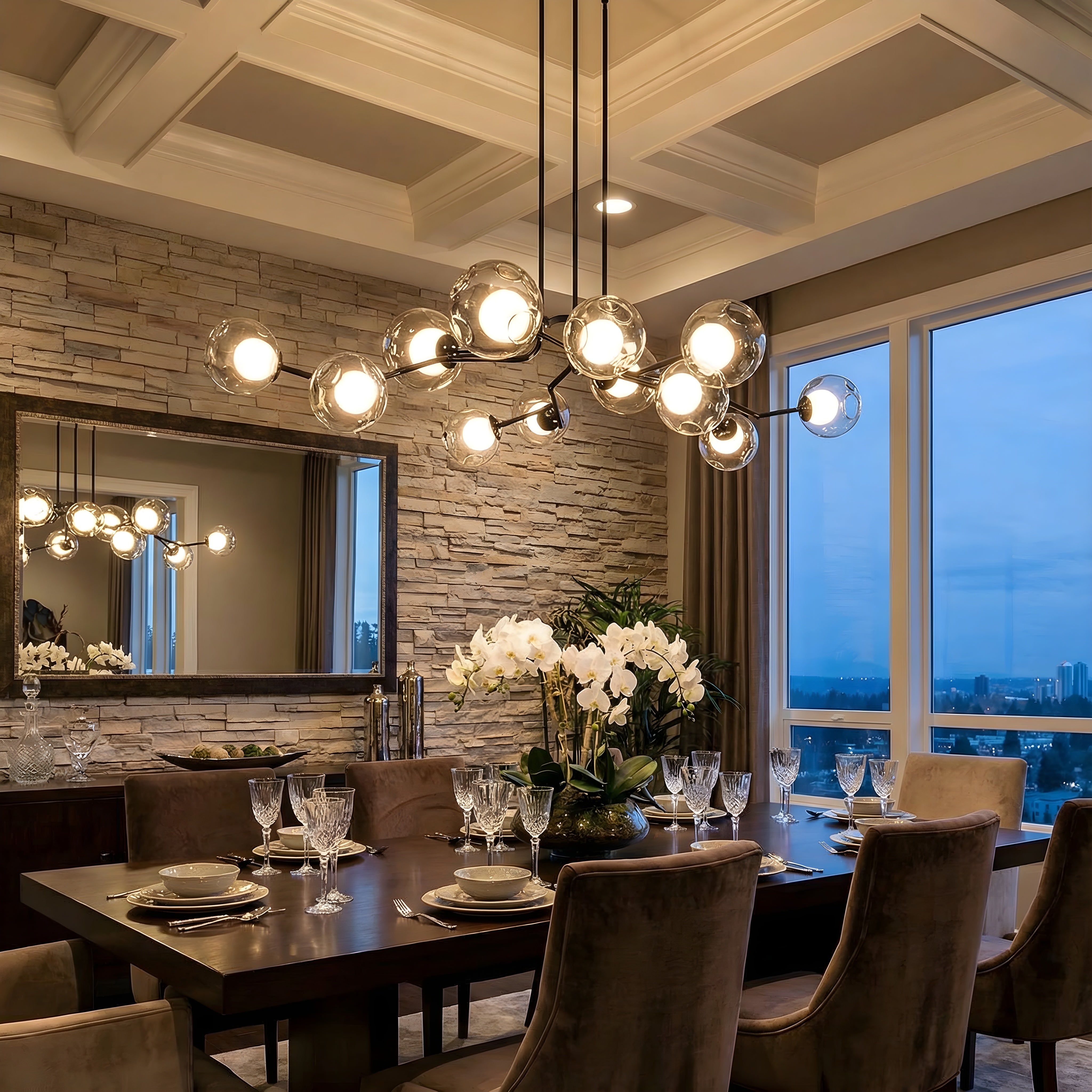 Nordisk loftslampe i glas