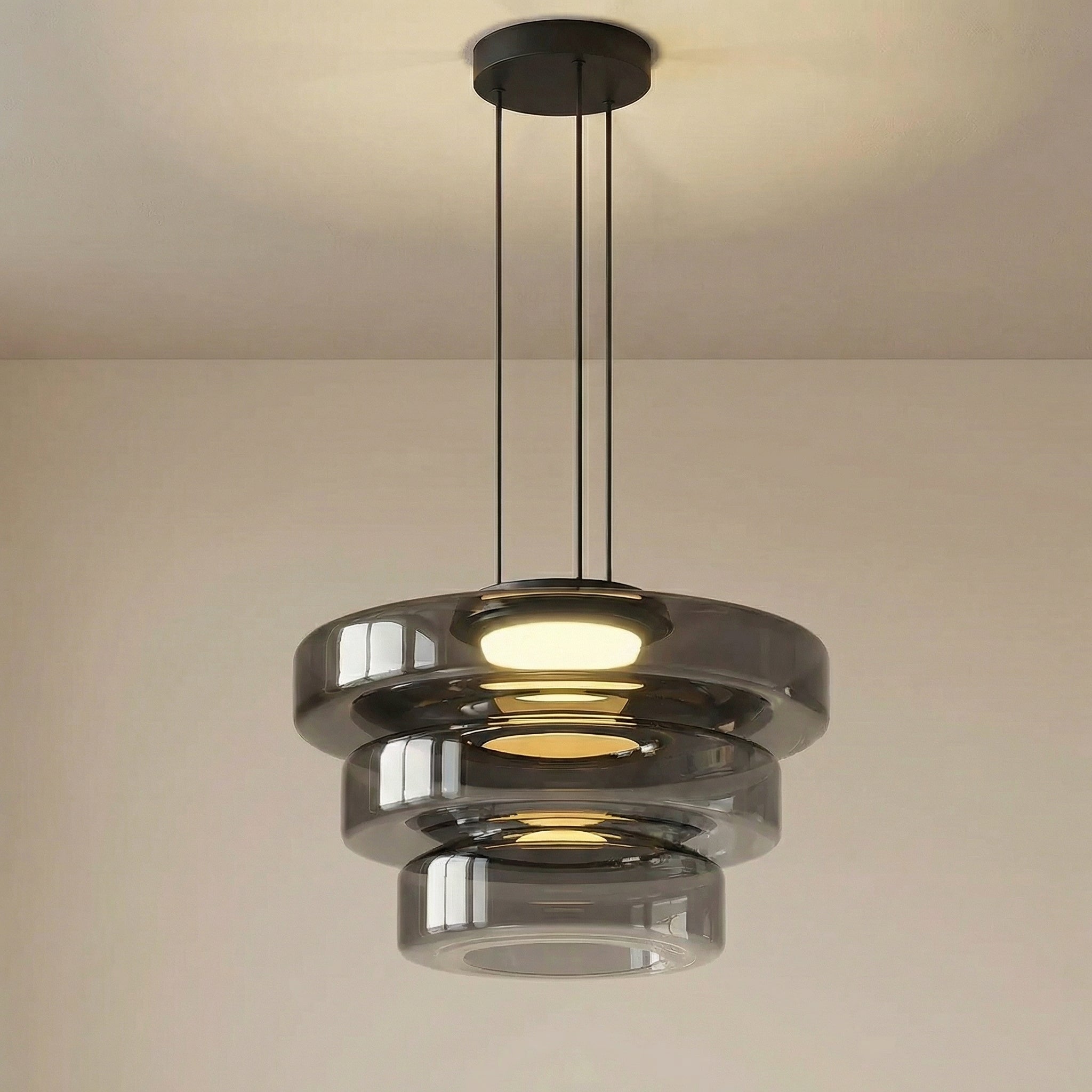 Lampada a sospensione Bauhaus in vetro danese