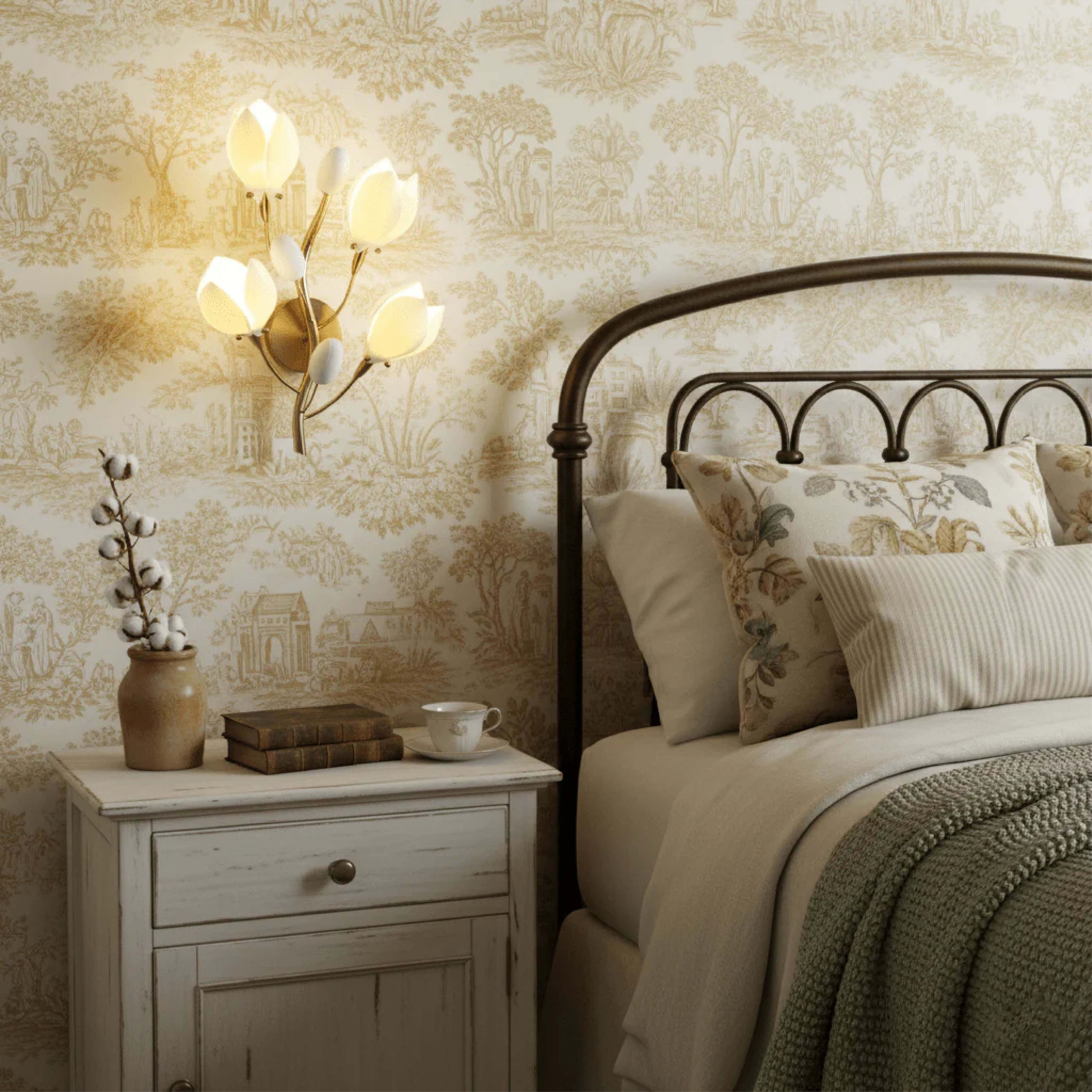 Ceramic Flower Wall Lamp