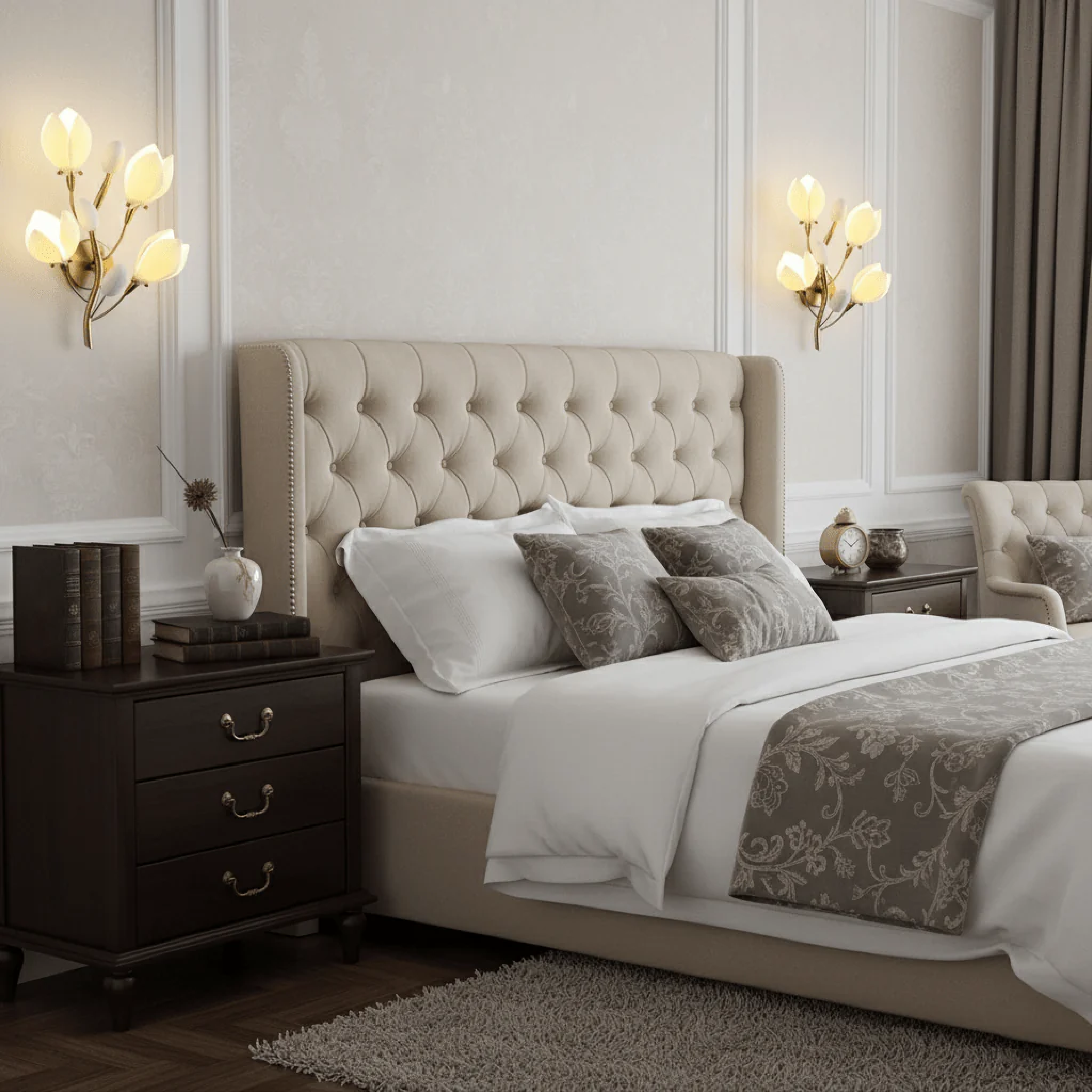 Ceramic Flower Wall Lamp