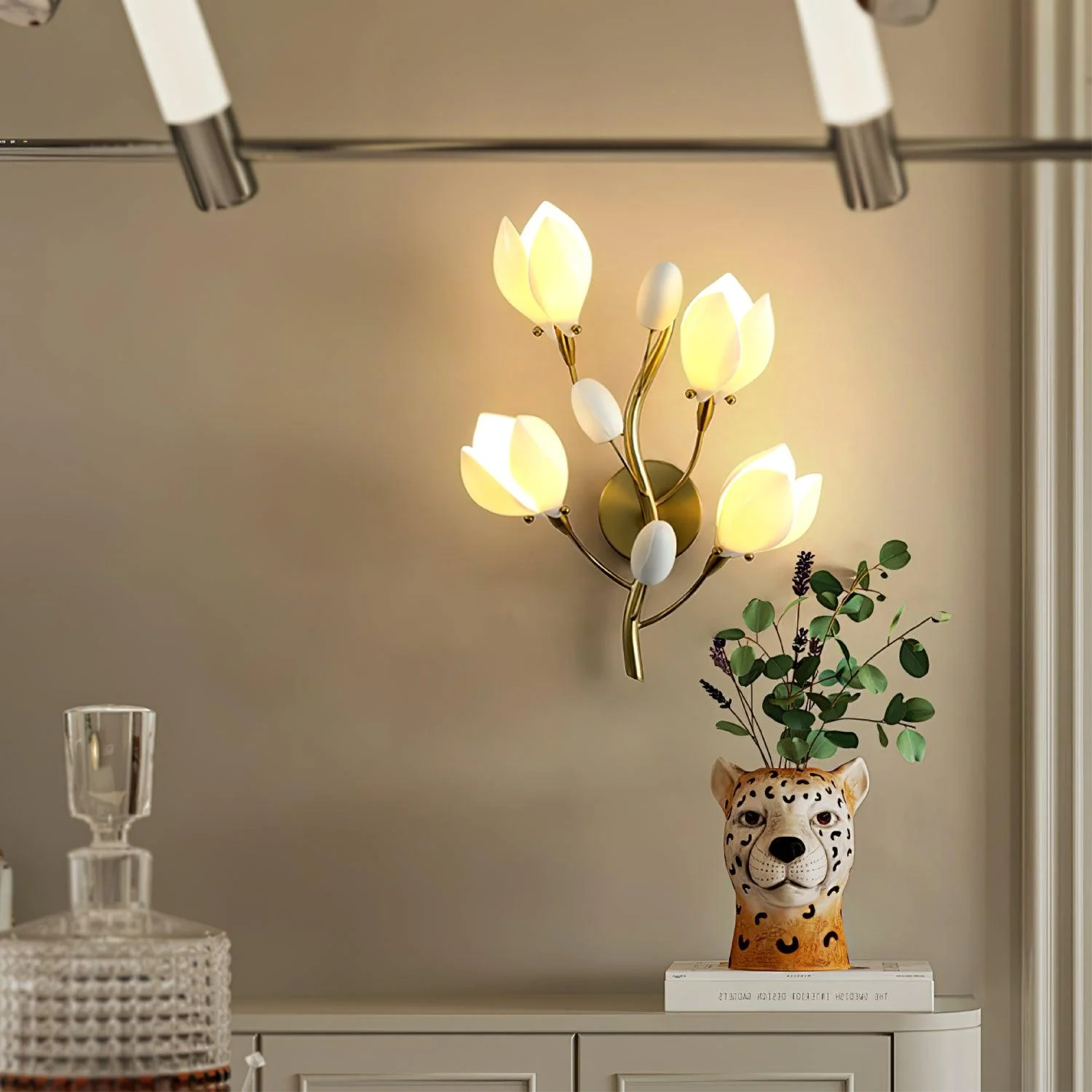 Ceramic Flower Wall Lamp
