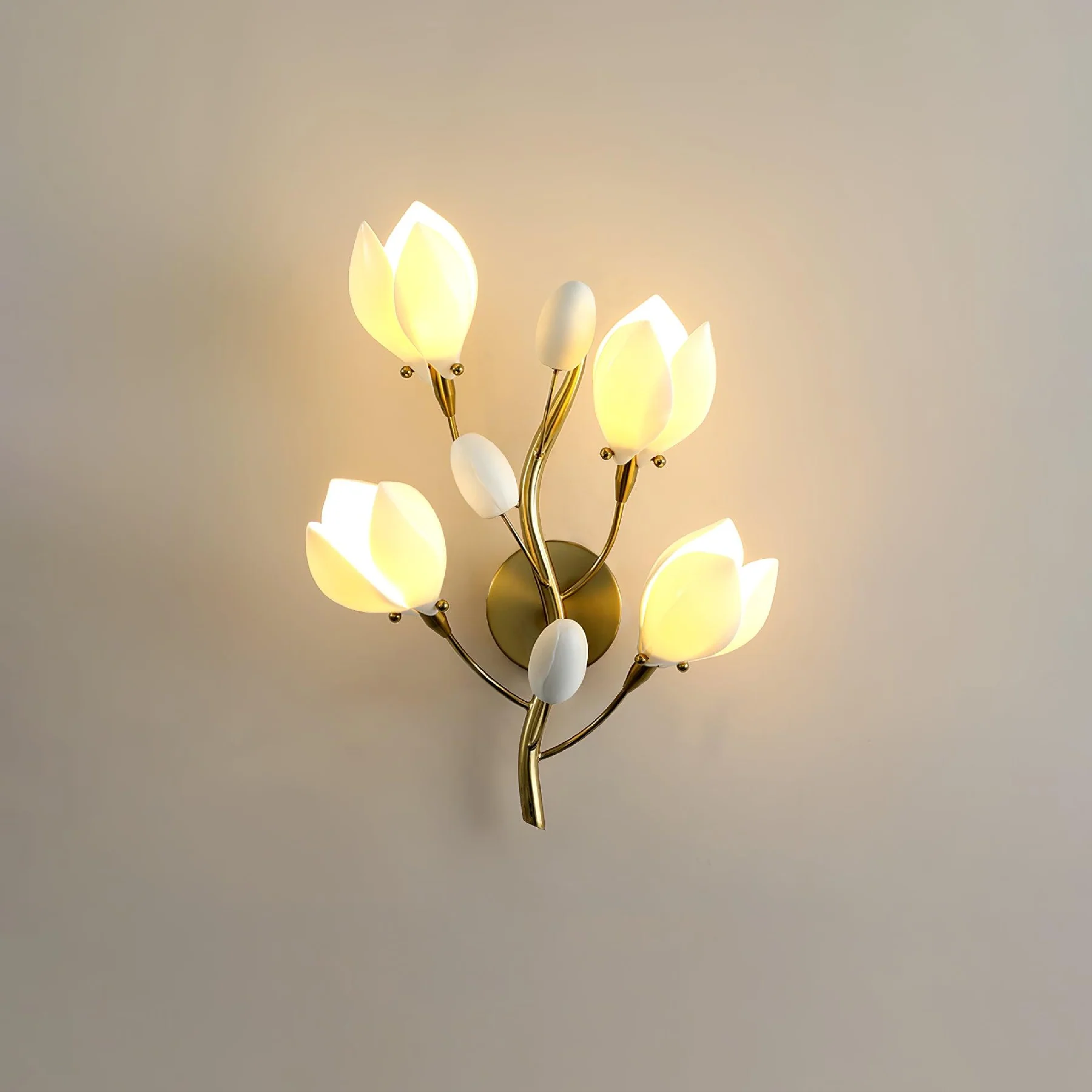 Ceramic Flower Wall Lamp