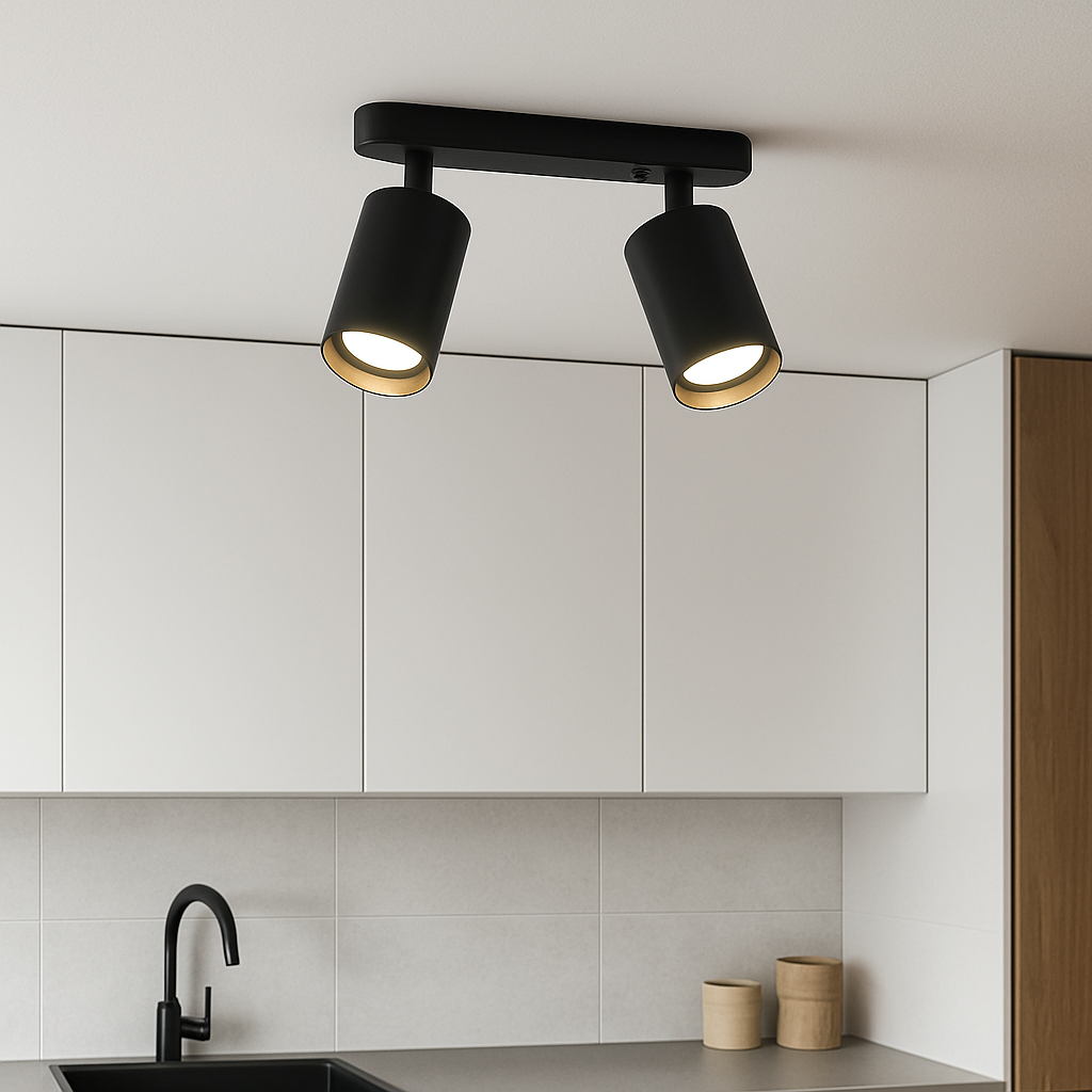 Rotatable 2 Head Spot Ceiling Light