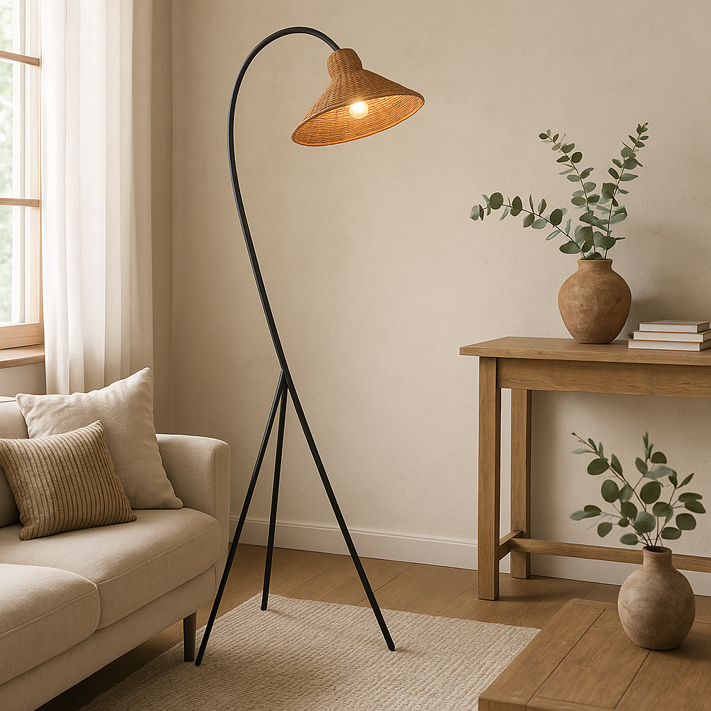 Bamboo Cap Floor Lamp