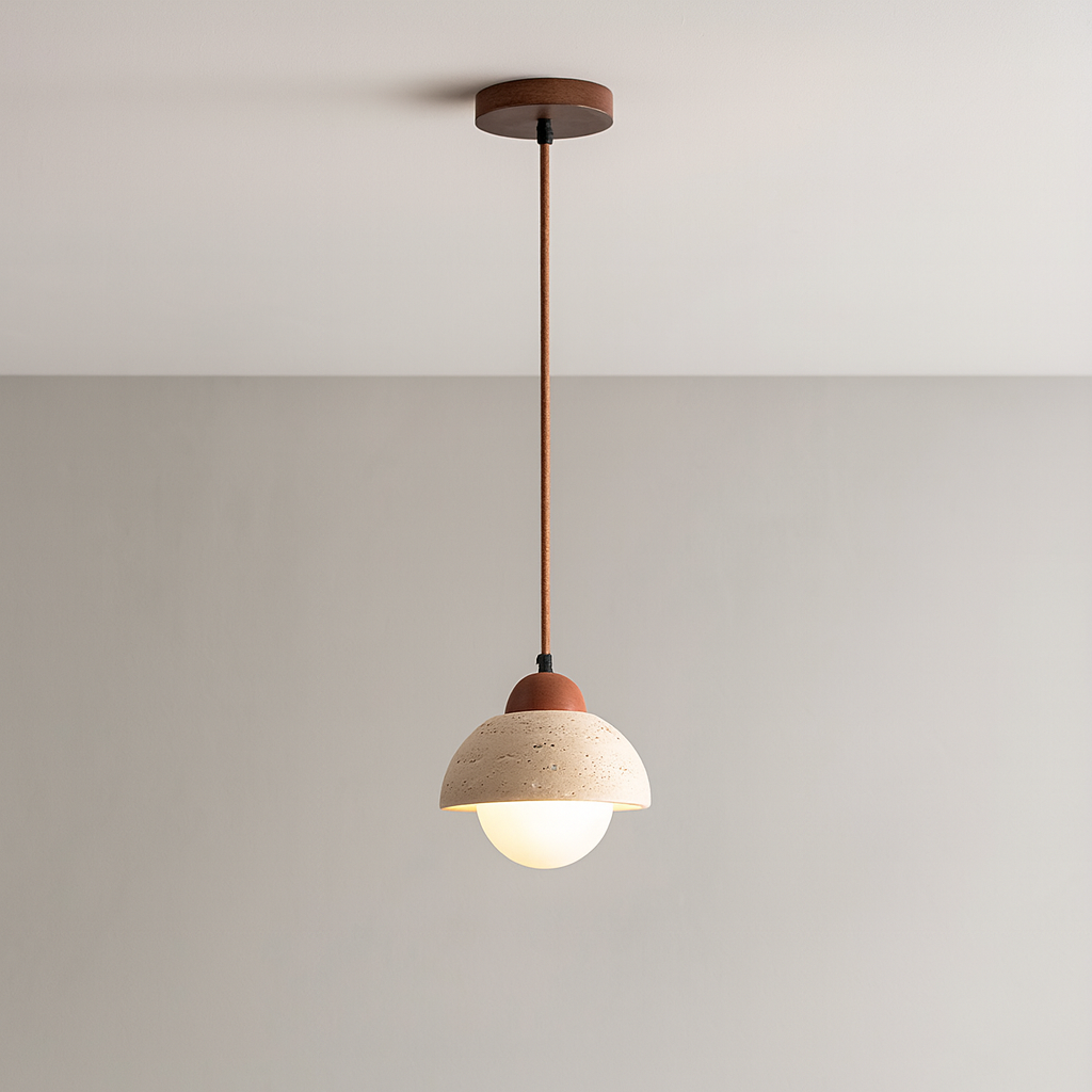 Mushroom Stone Pendant Light