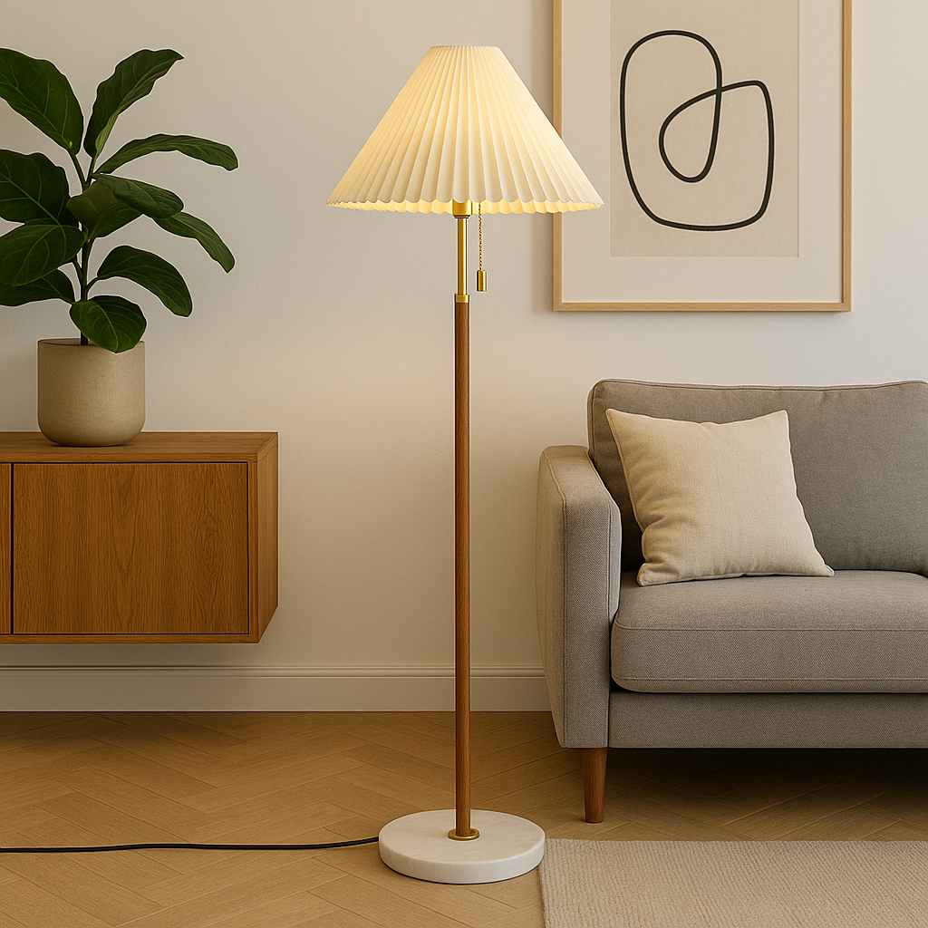 Yrus Vintage Wooden Floor Lamp