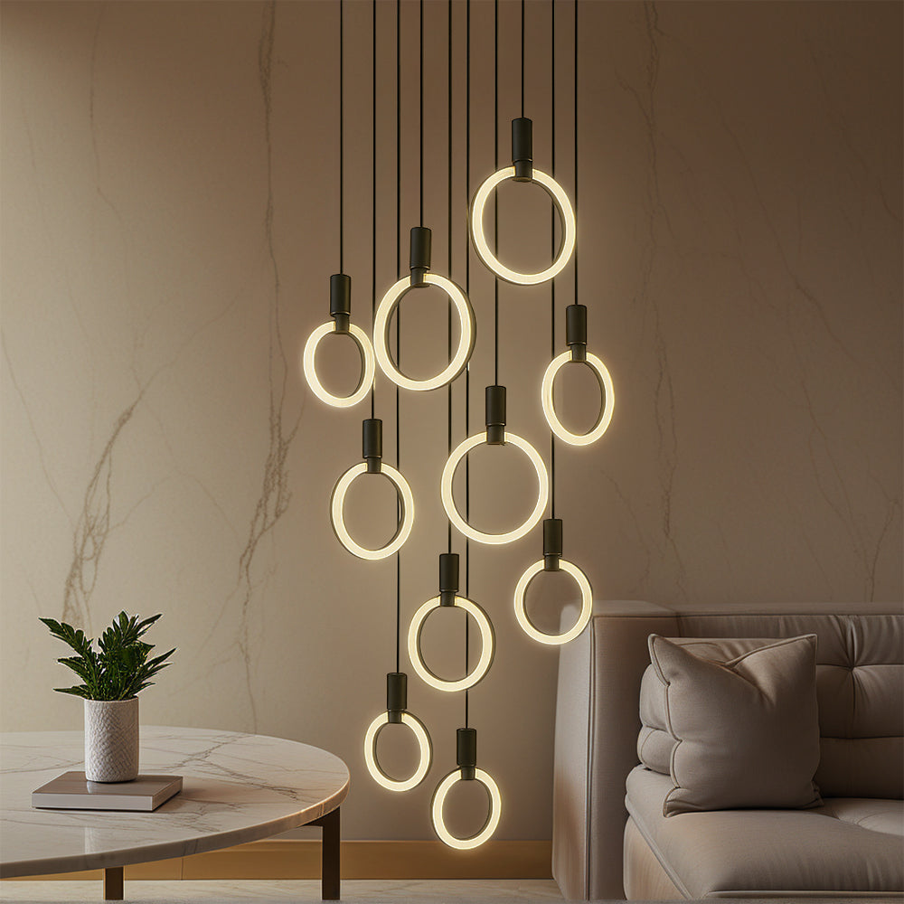 7/10 Rings Staircase Chandelier