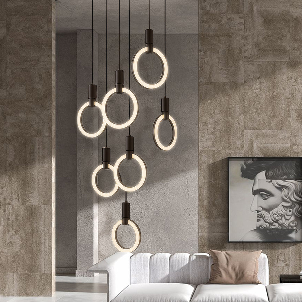 7/10 Rings Staircase Chandelier