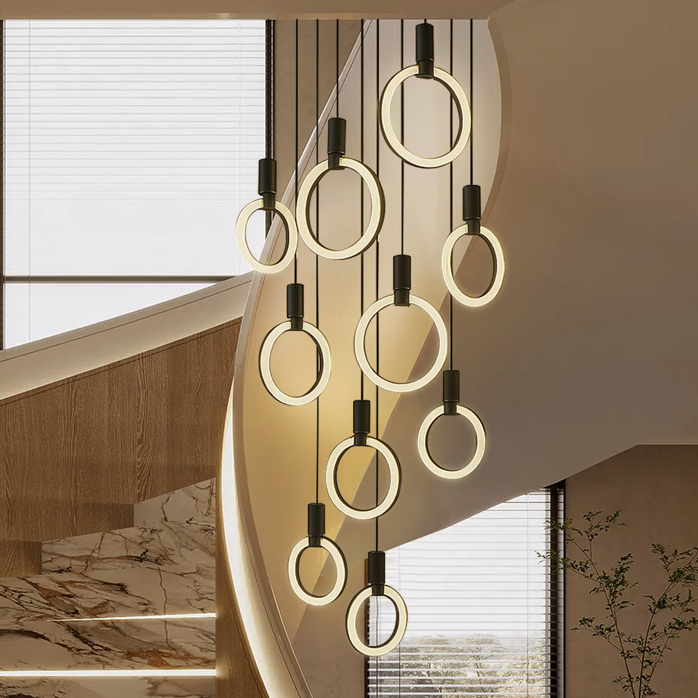 7/10 Rings Staircase Chandelier
