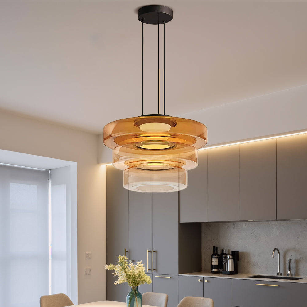 Danish Glass Bauhaus Pendant Light