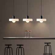 Lámpara colgante de cristal coloreado Bauhaus de 3 cabezales
