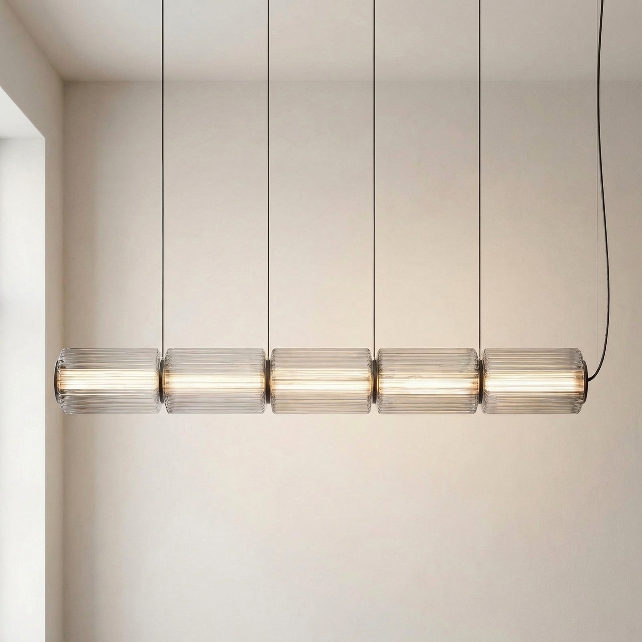 Zylinder Glas Pendelleuchte