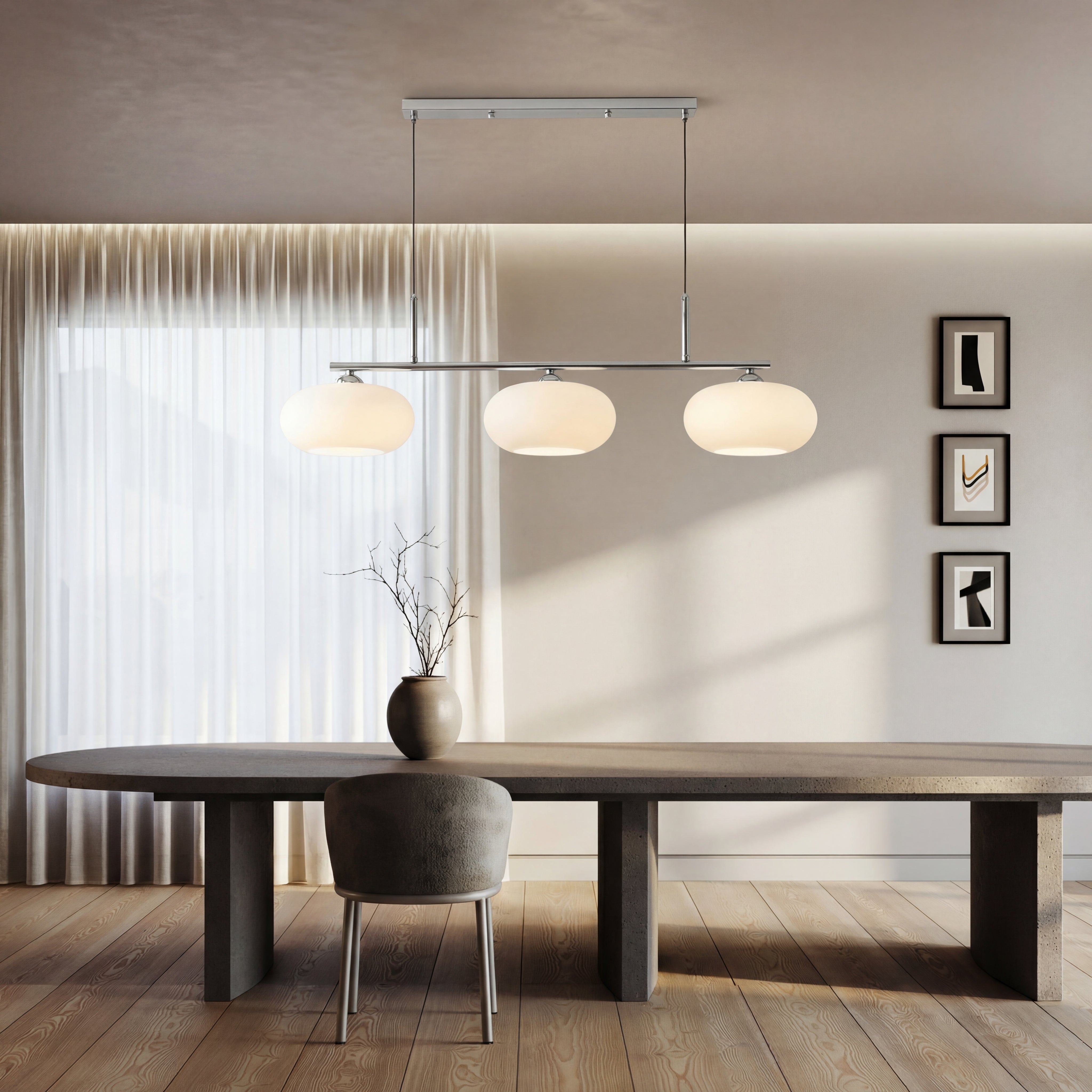 Lámpara colgante Bauhaus de 3 cabezales