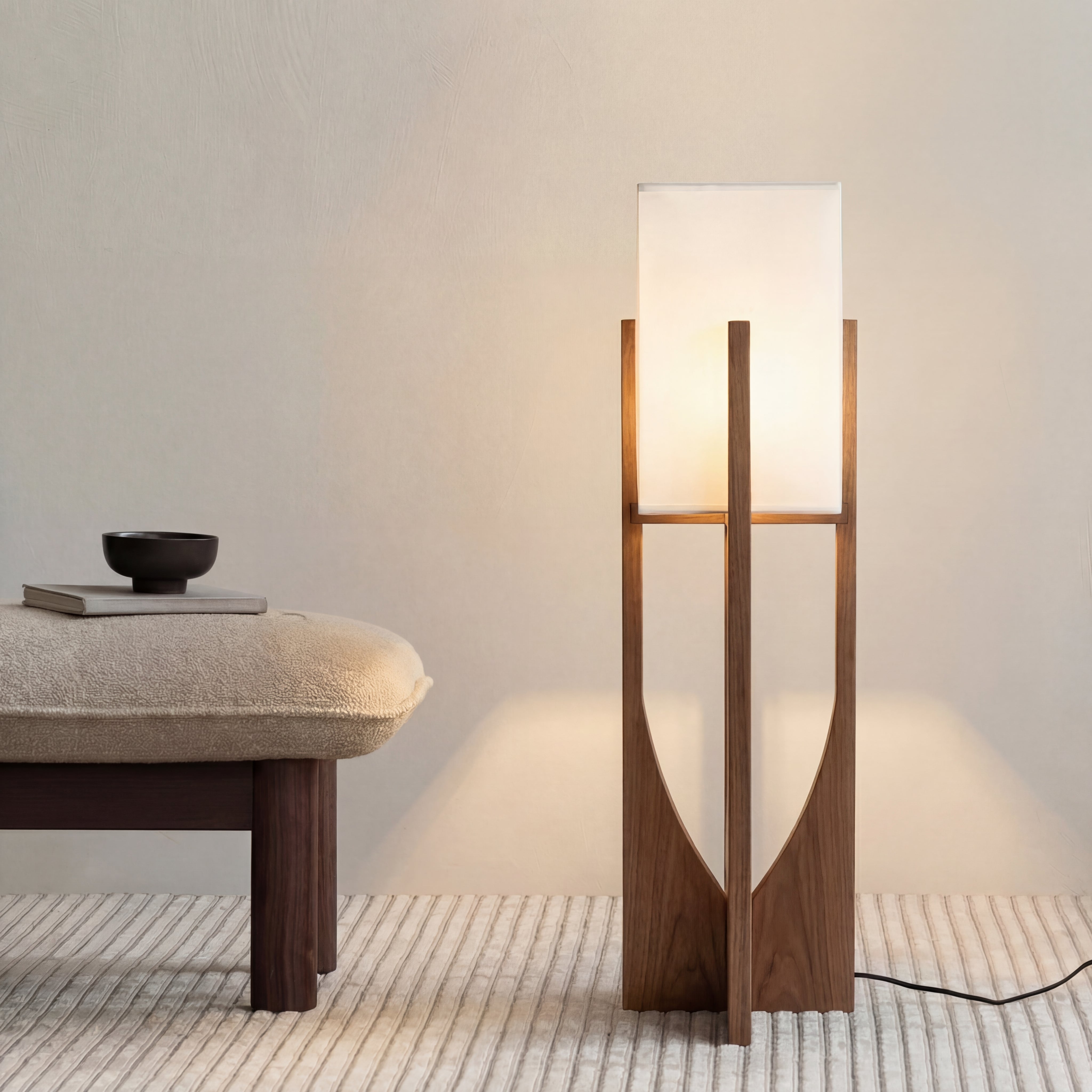 Lámpara de pie Wabi Sabi de estilo japonés