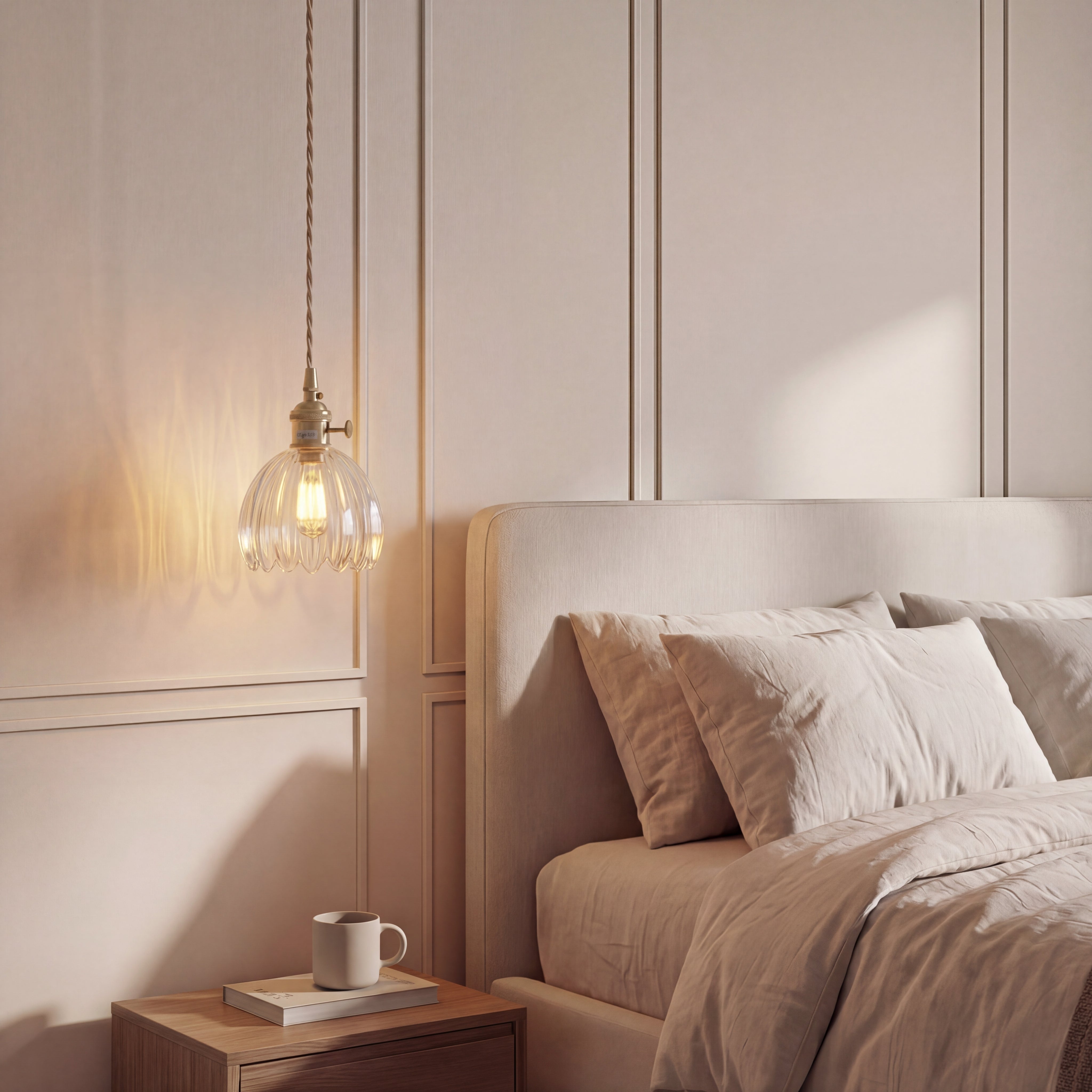 Japansk pendellampe i glas