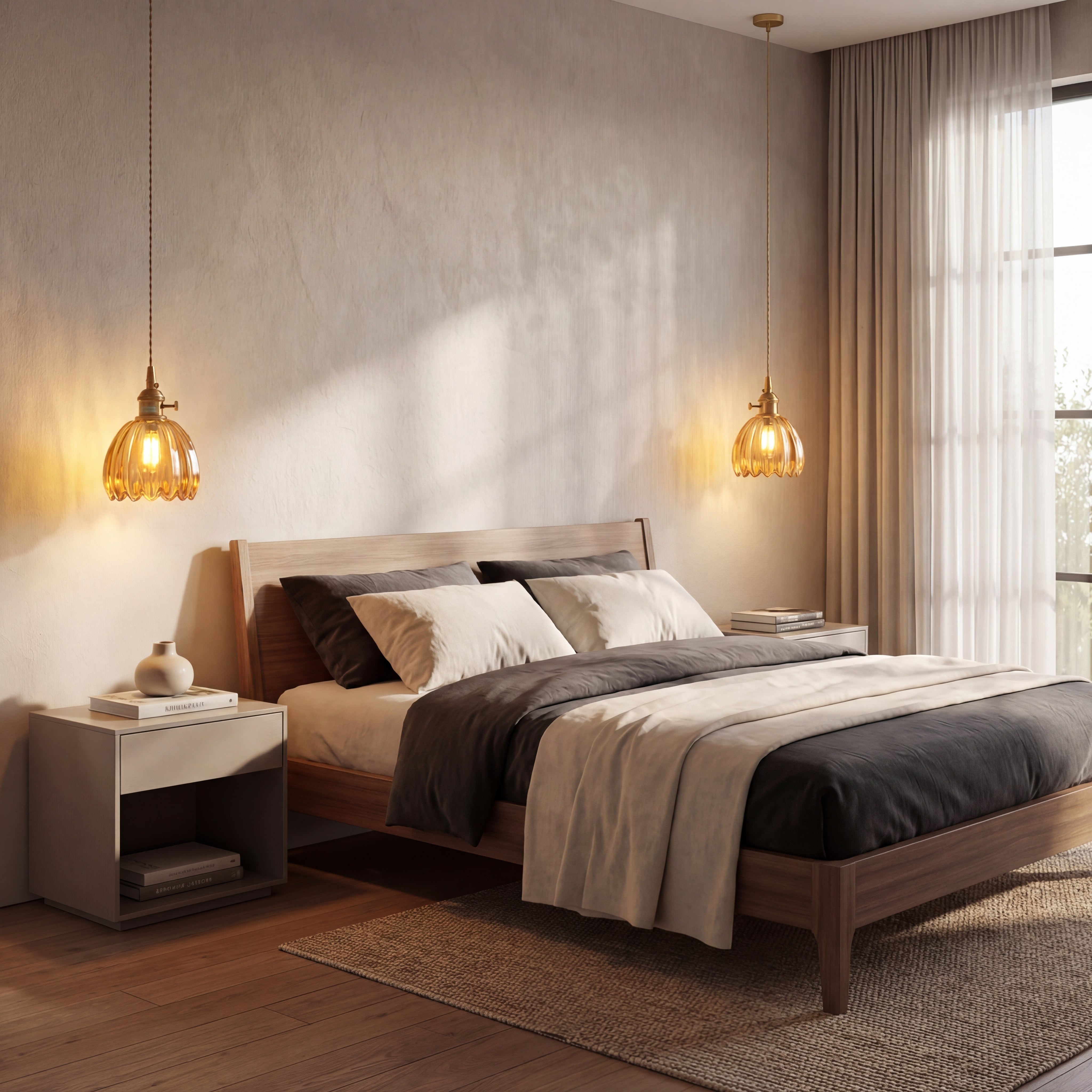 Japansk pendellampe i glas