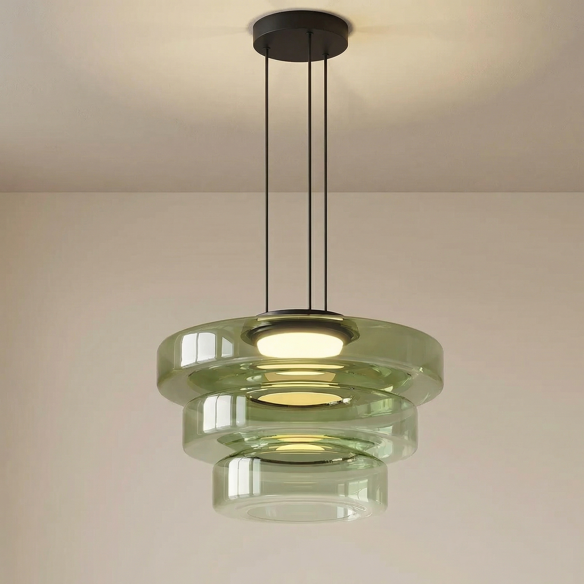 Lampada a sospensione Bauhaus in vetro danese