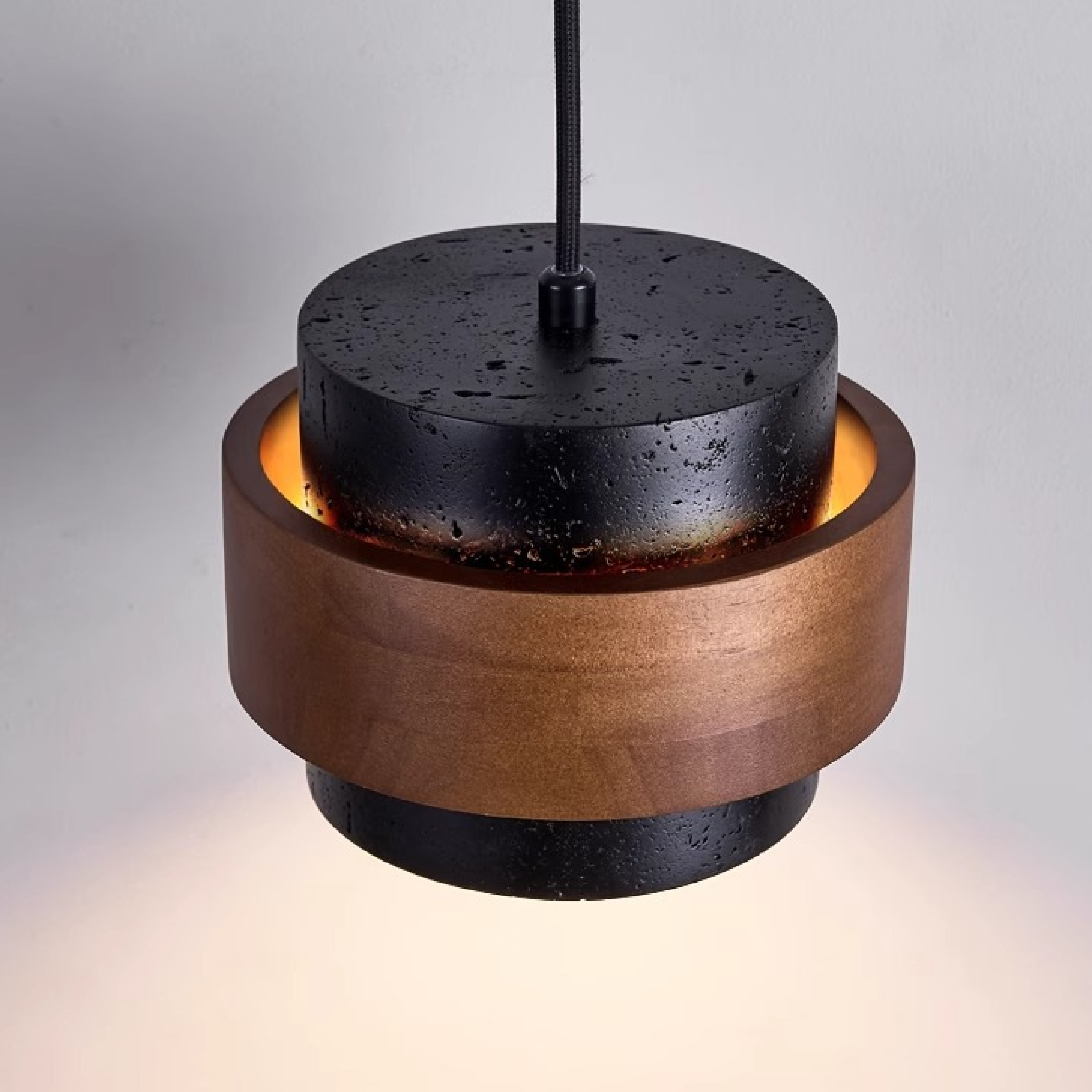 Black Travertine Pendant Light
