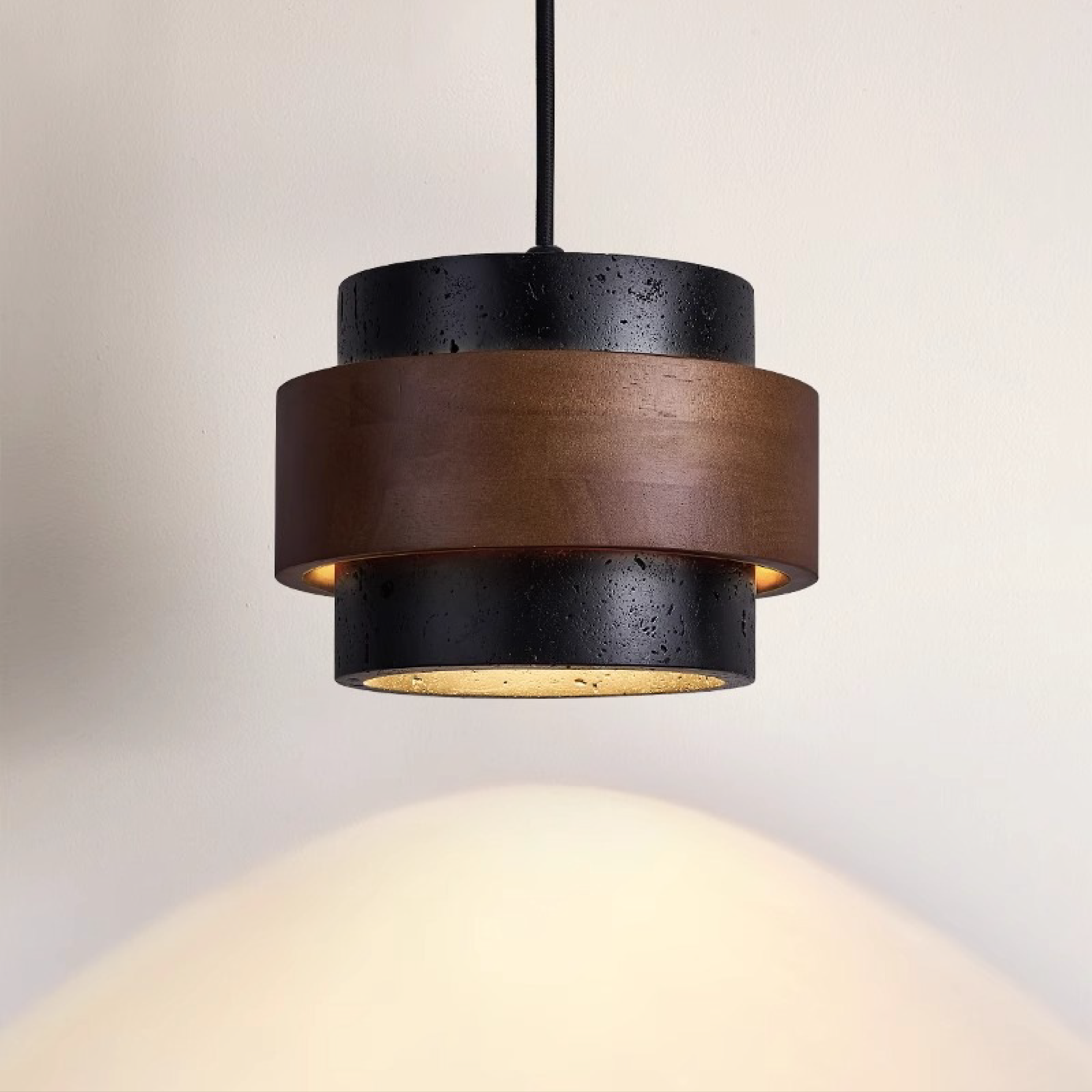 Black Travertine Pendant Light