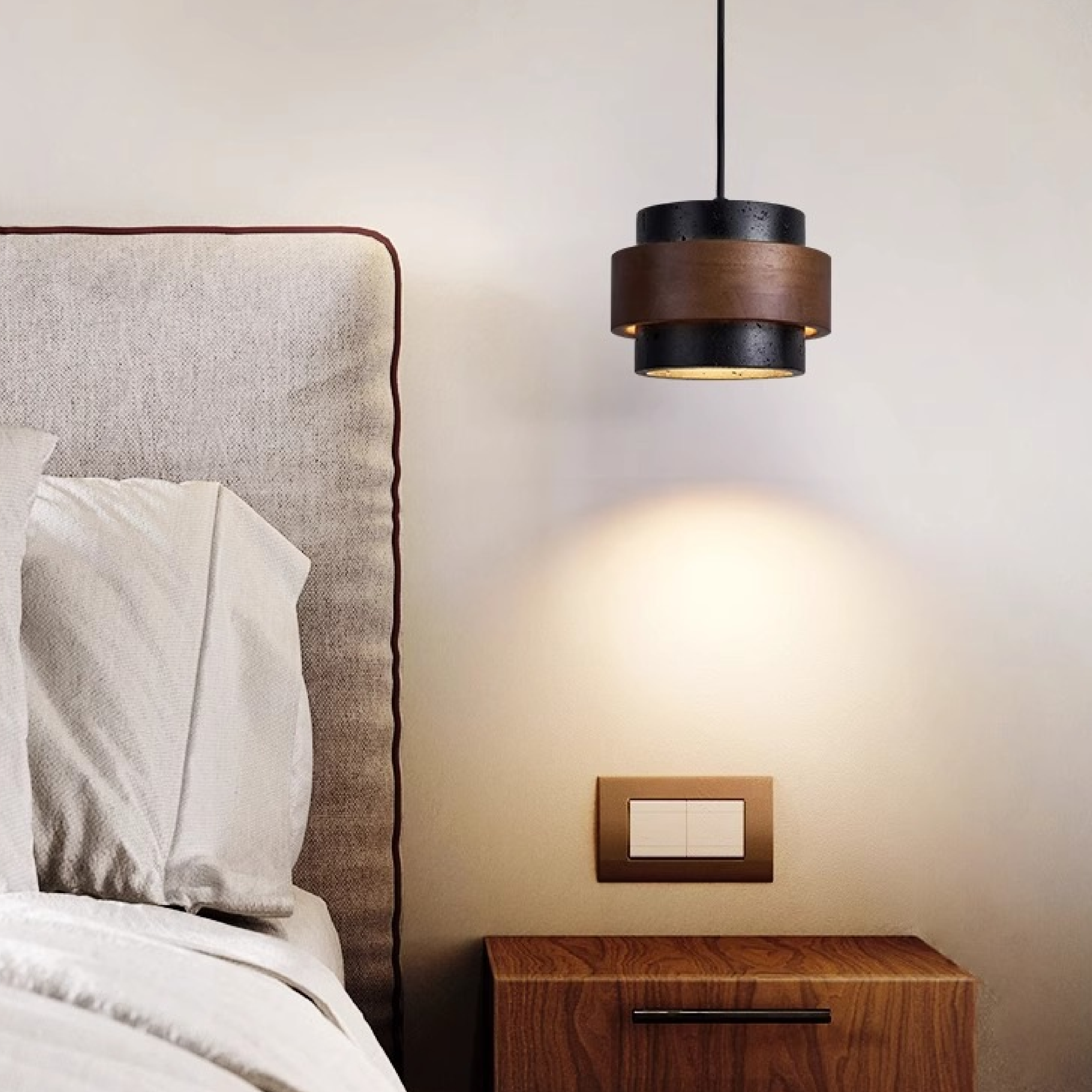 Black Travertine Pendant Light