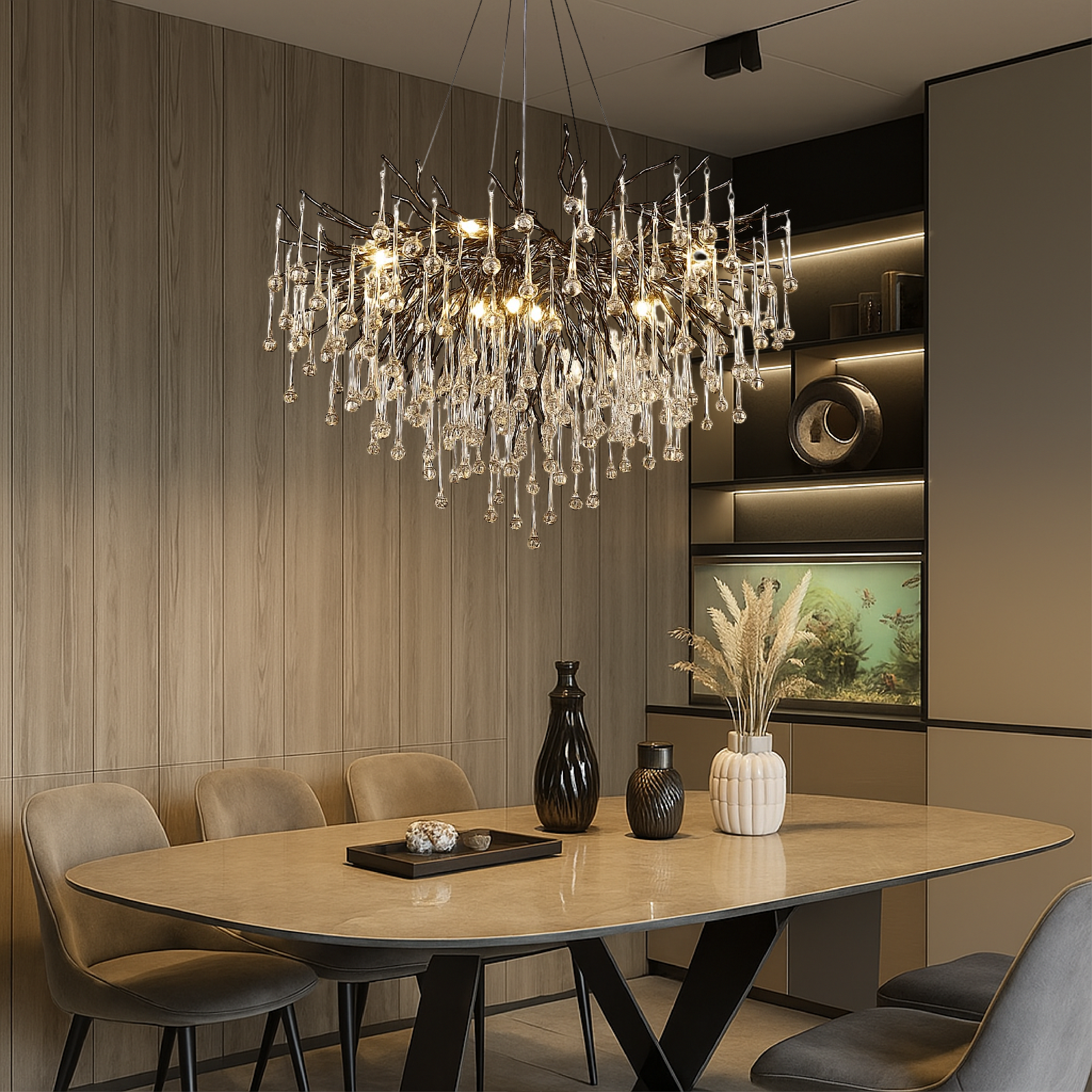 Raindrop Black Chandelier