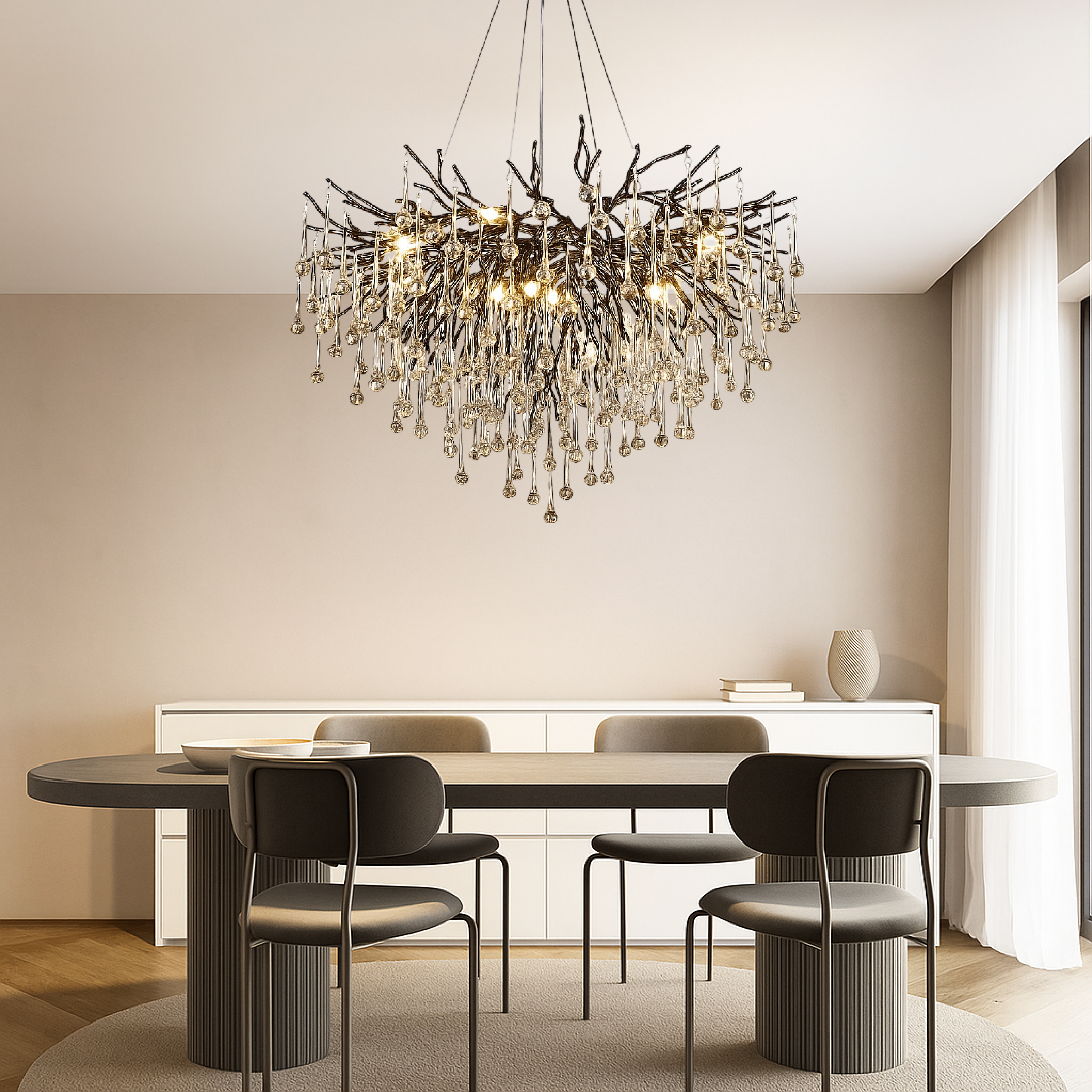 Raindrop Black Chandelier