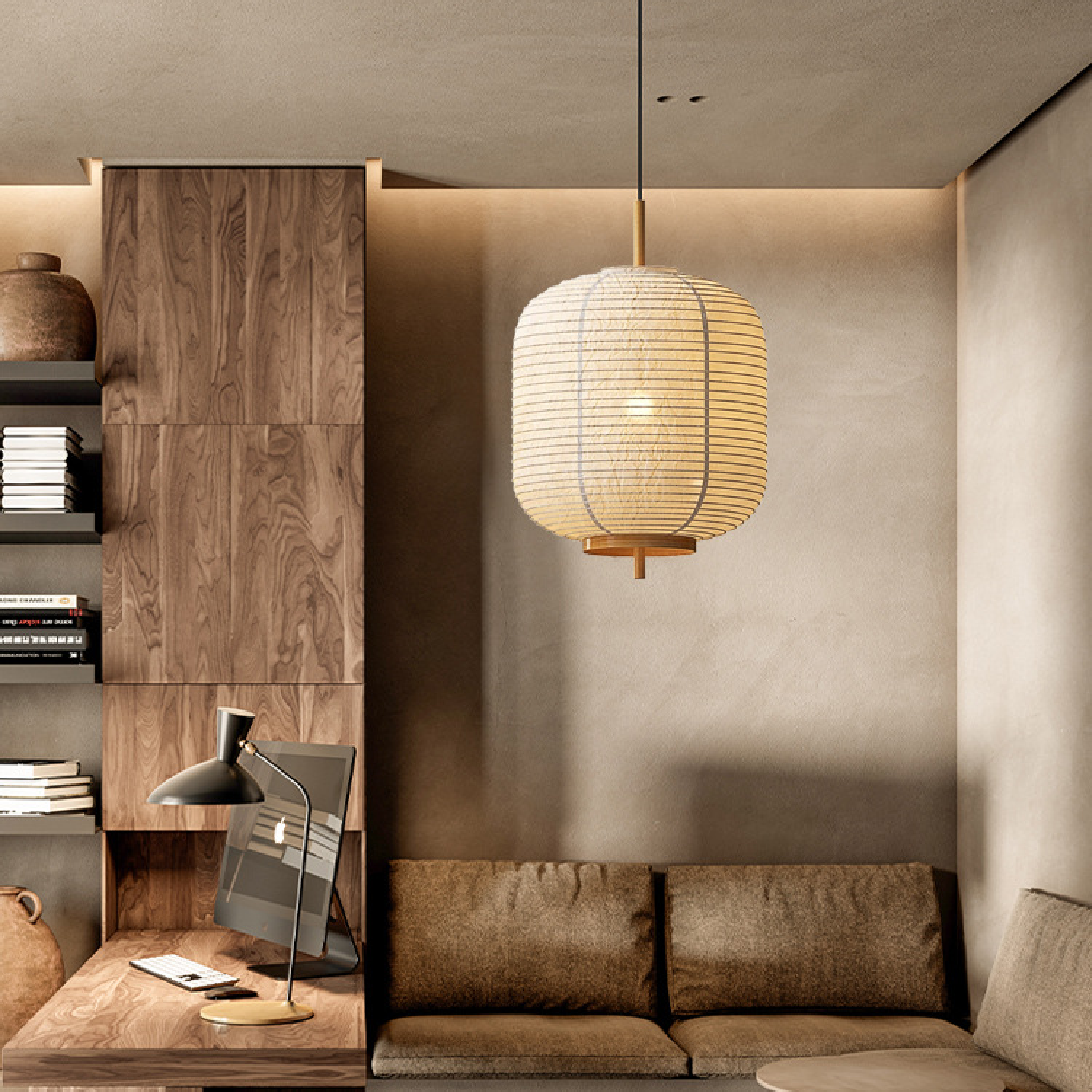 Japanese Rice Paper Pendant Light