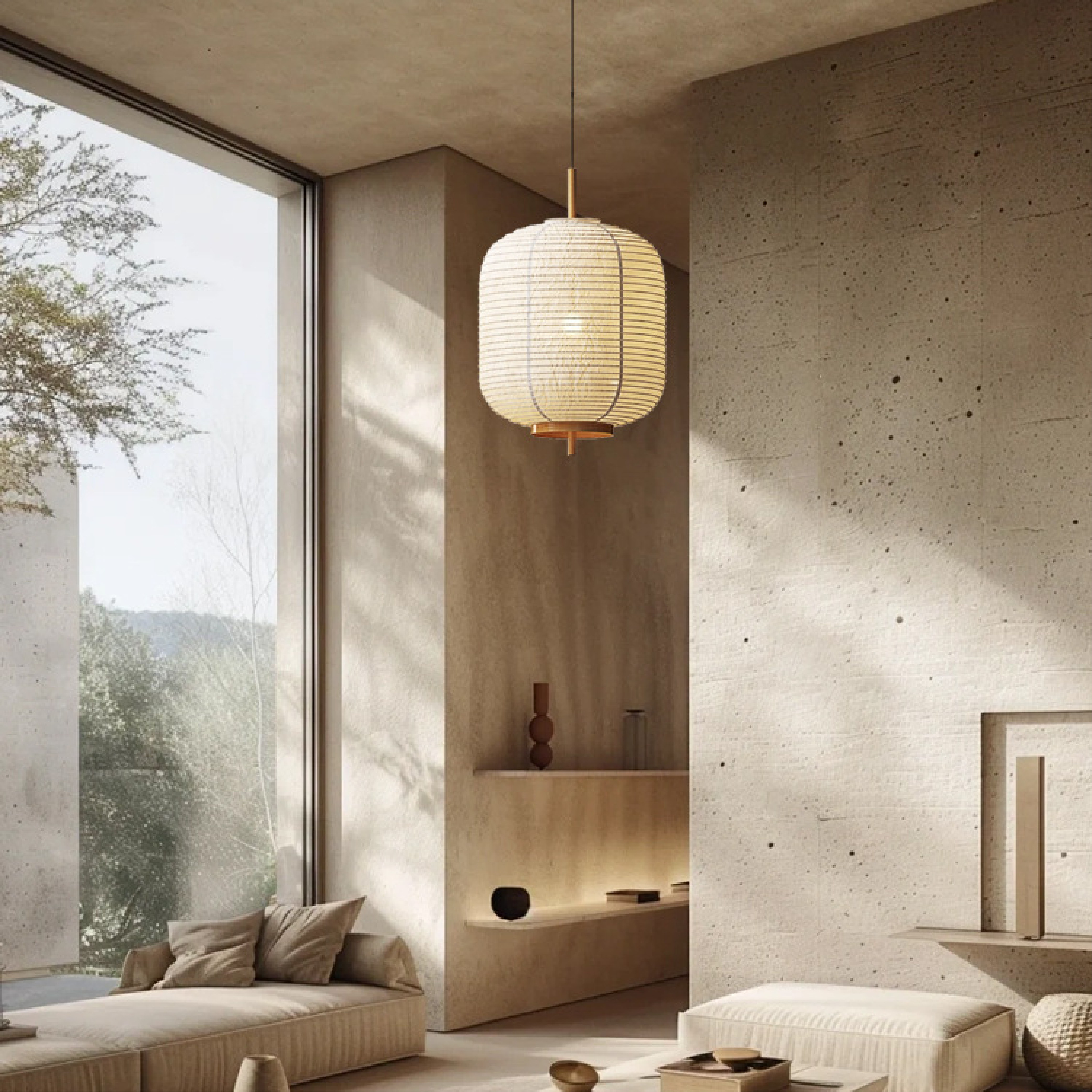 Japanese Rice Paper Pendant Light