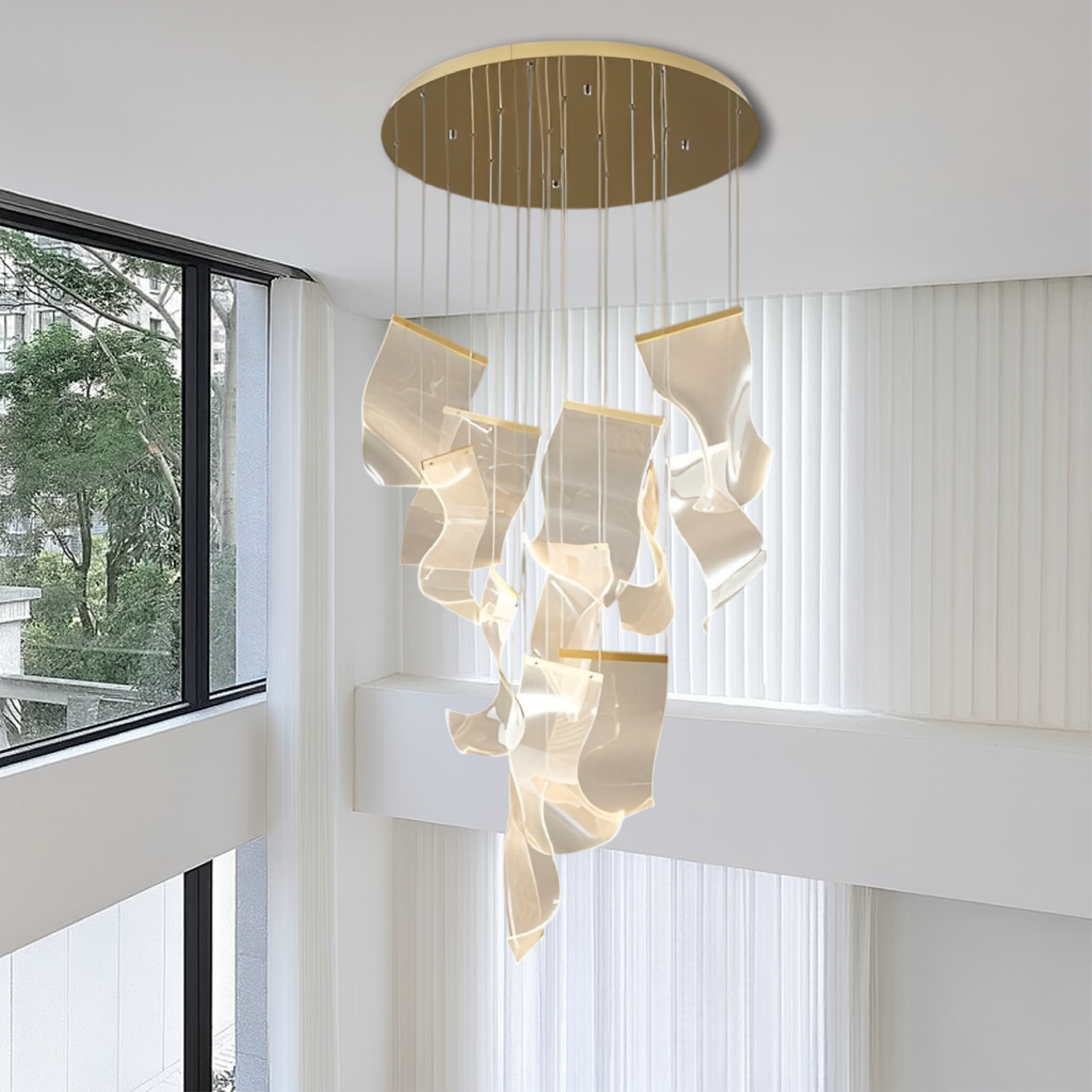 Acrylic Golden Staircase Chandelier