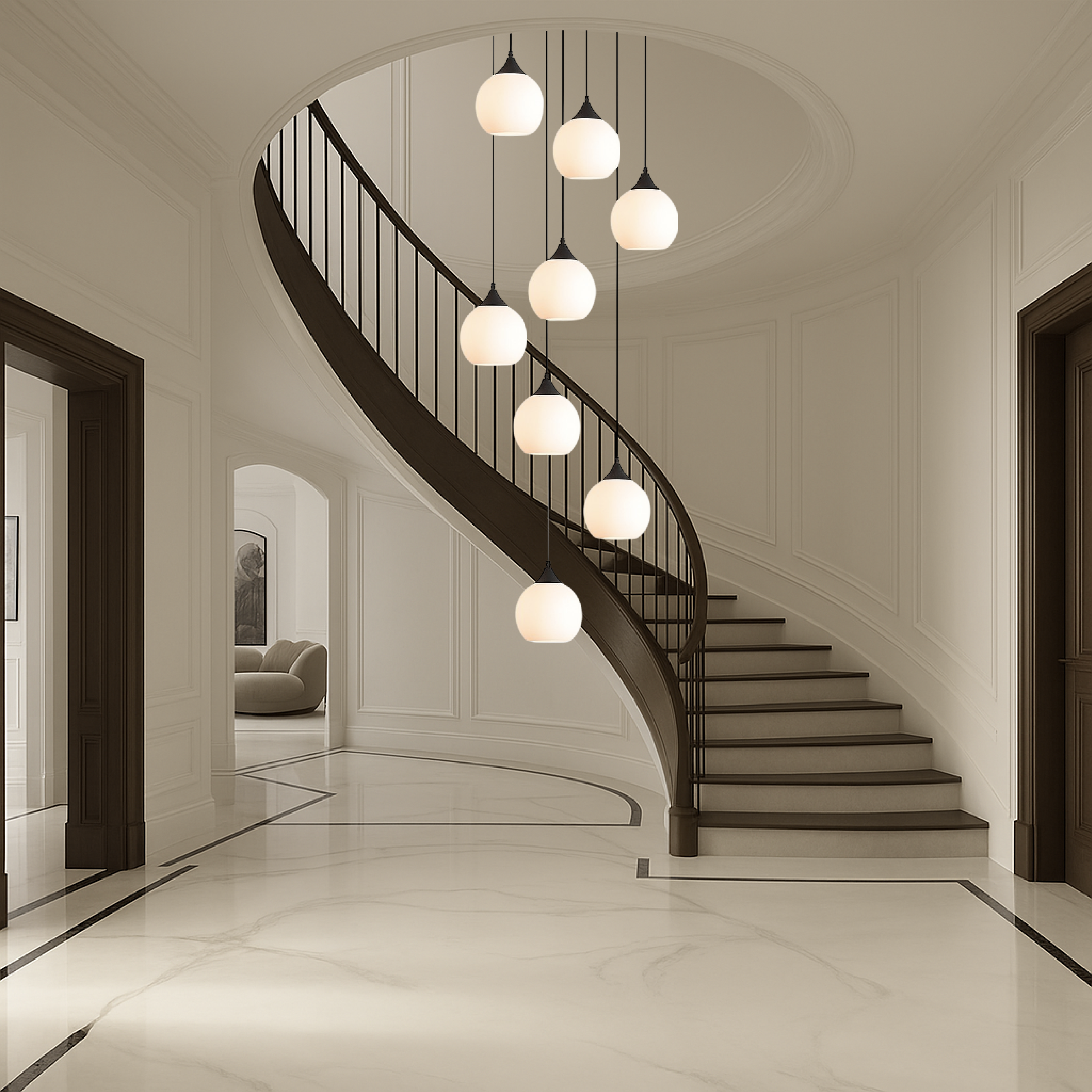 Gade's Villa Staircase Chandelier