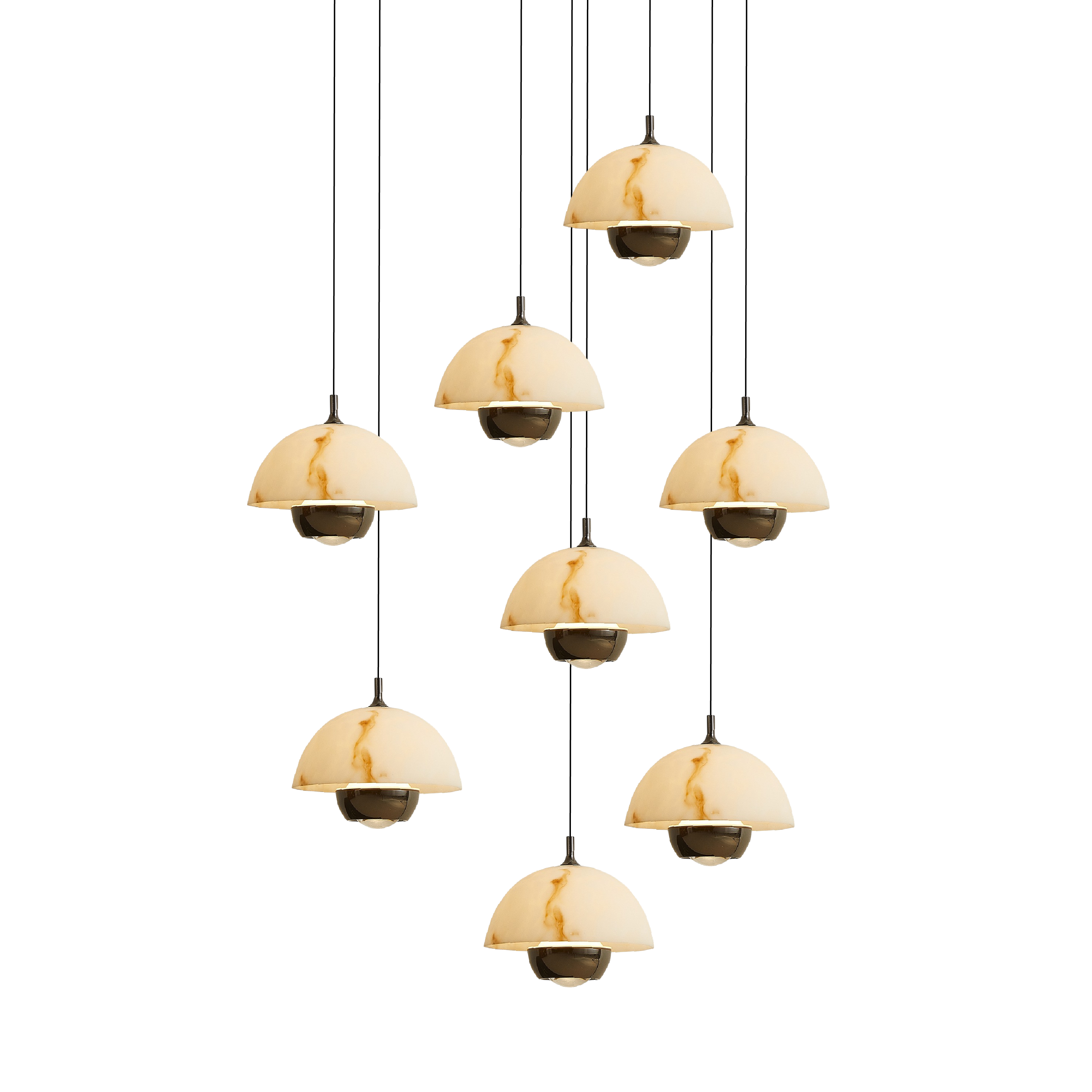 8 Heads Natural Marble Staircase Chandelier